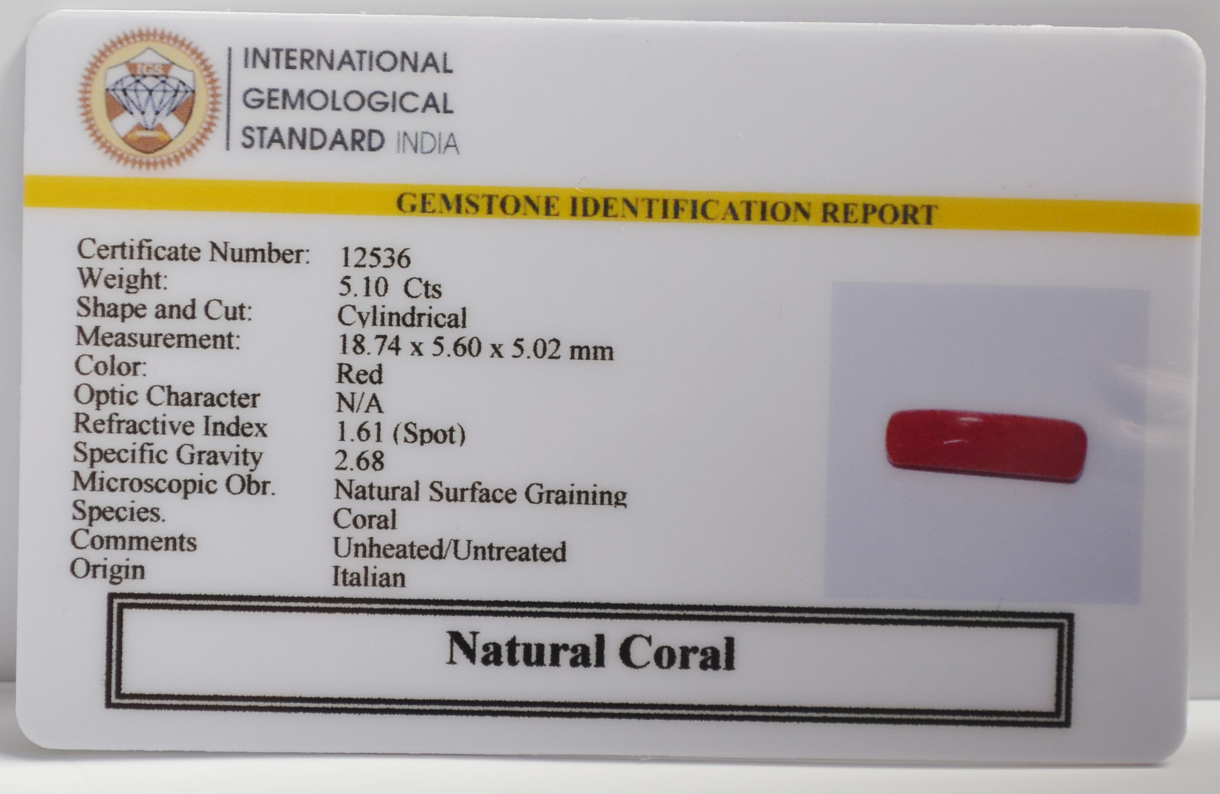 CRLG6318 2 CORAL 5.1 Ct.
