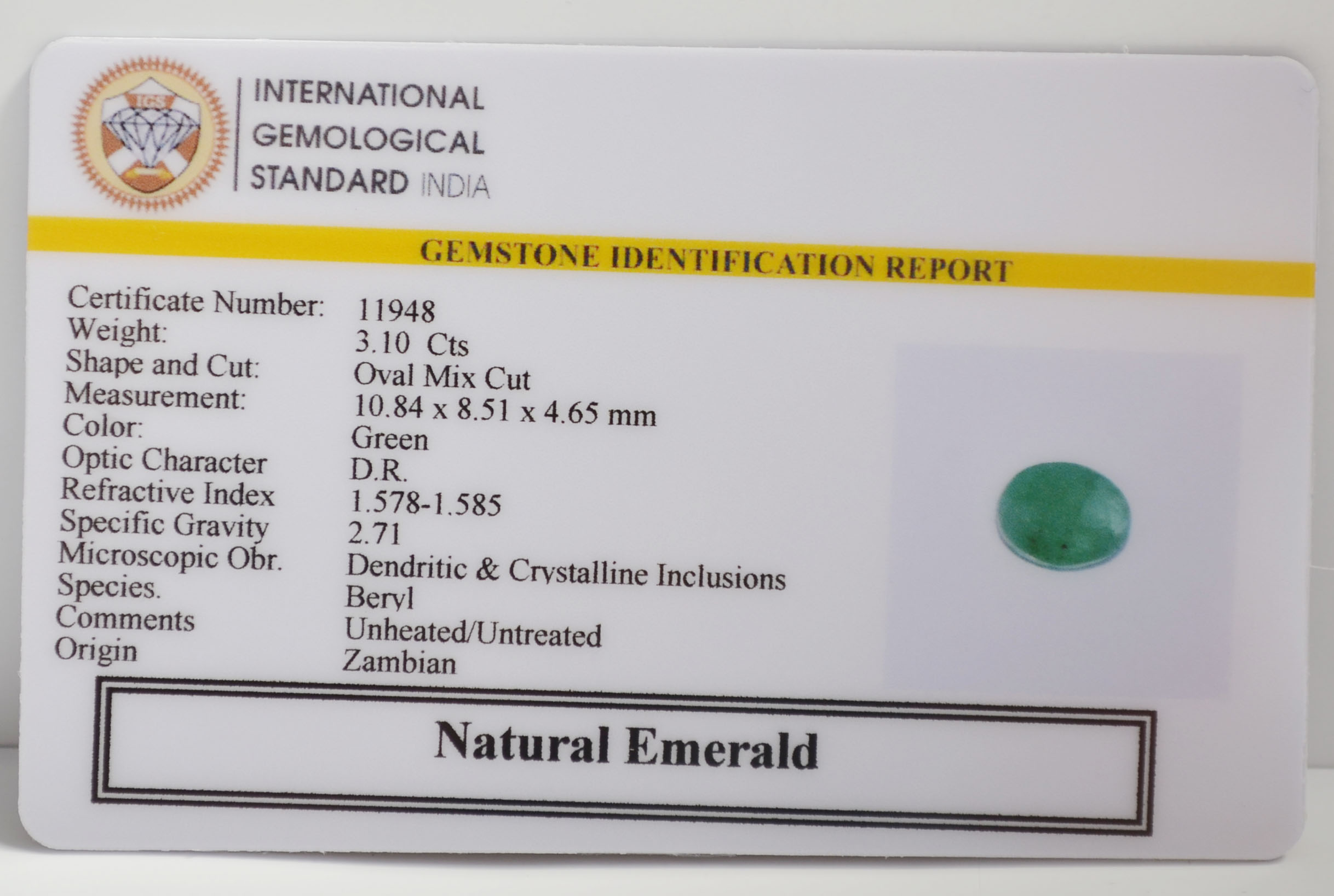 EMERALD 3.1 Ct. 3 EMR22764 2 EMERALD 3.1 Ct.