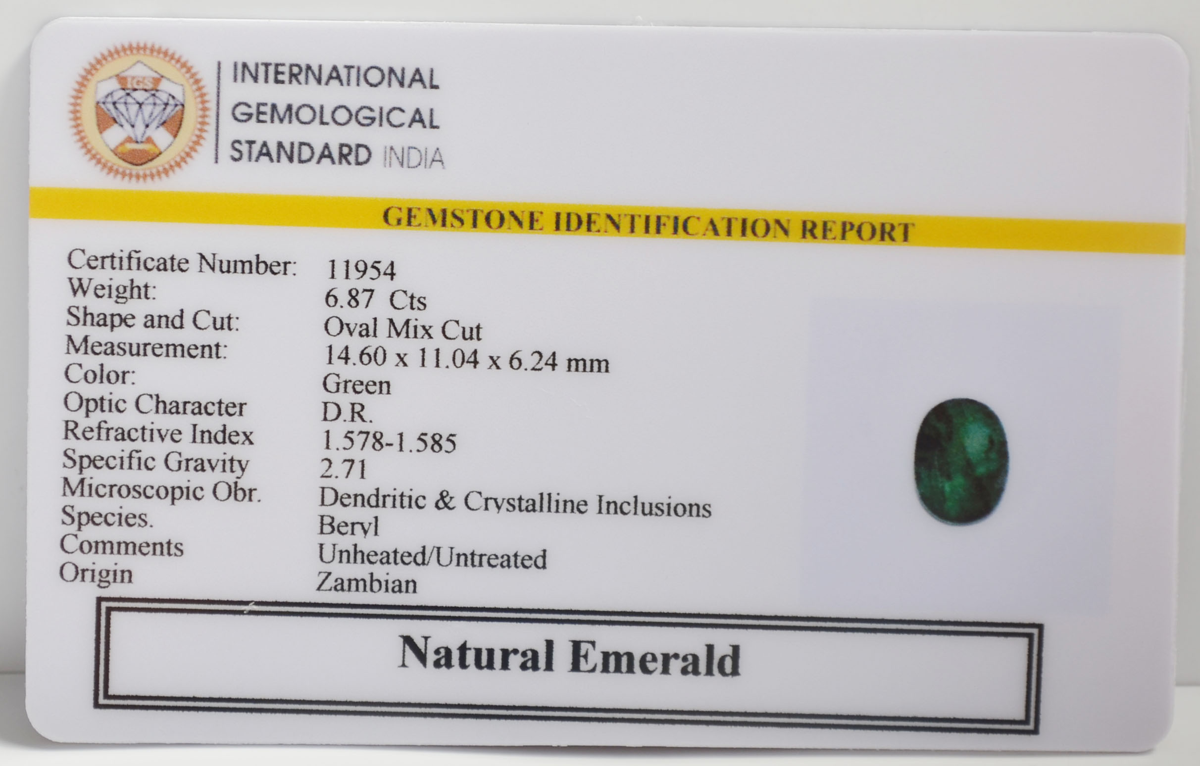 EMERALD 6.87 Ct. 3 EMR22770 2 EMERALD 6.87 Ct.