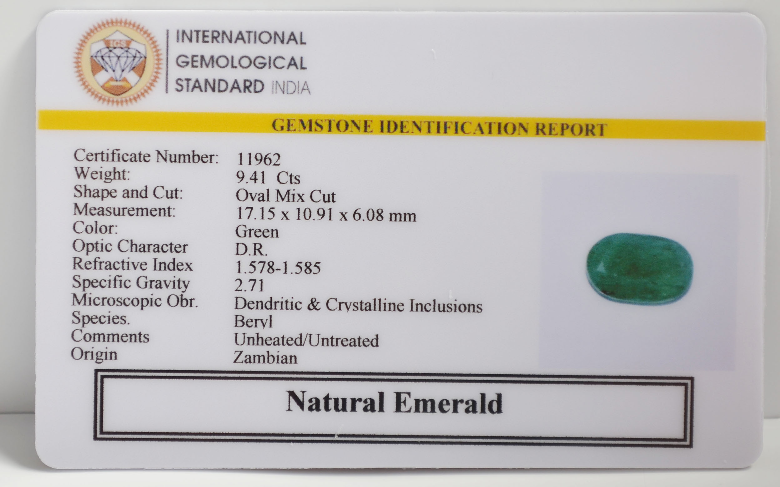 EMR22776 2 EMERALD 9.41 Ct.