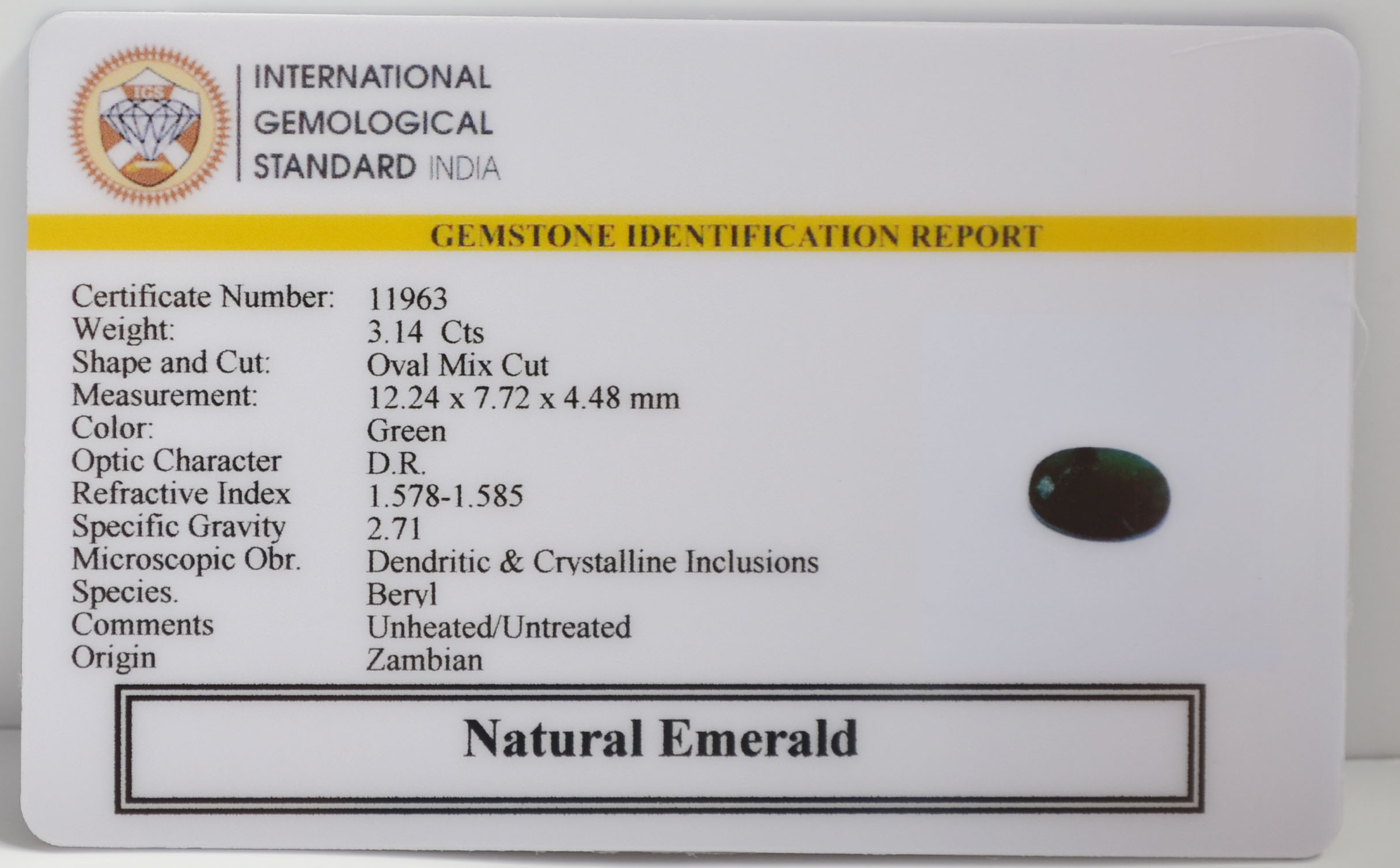 EMERALD 3.14 Ct. 3 EMR22777 2 EMERALD 3.14 Ct.