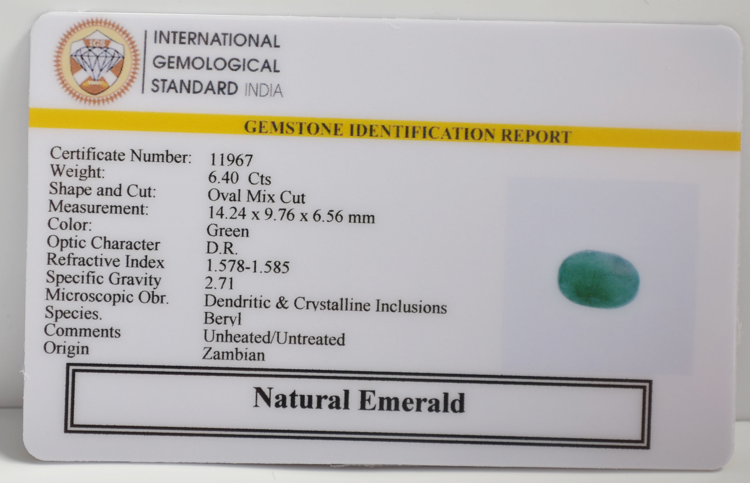 EMERALD 6.4 Ct. 3 EMR22780 2 EMERALD 6.4 Ct.