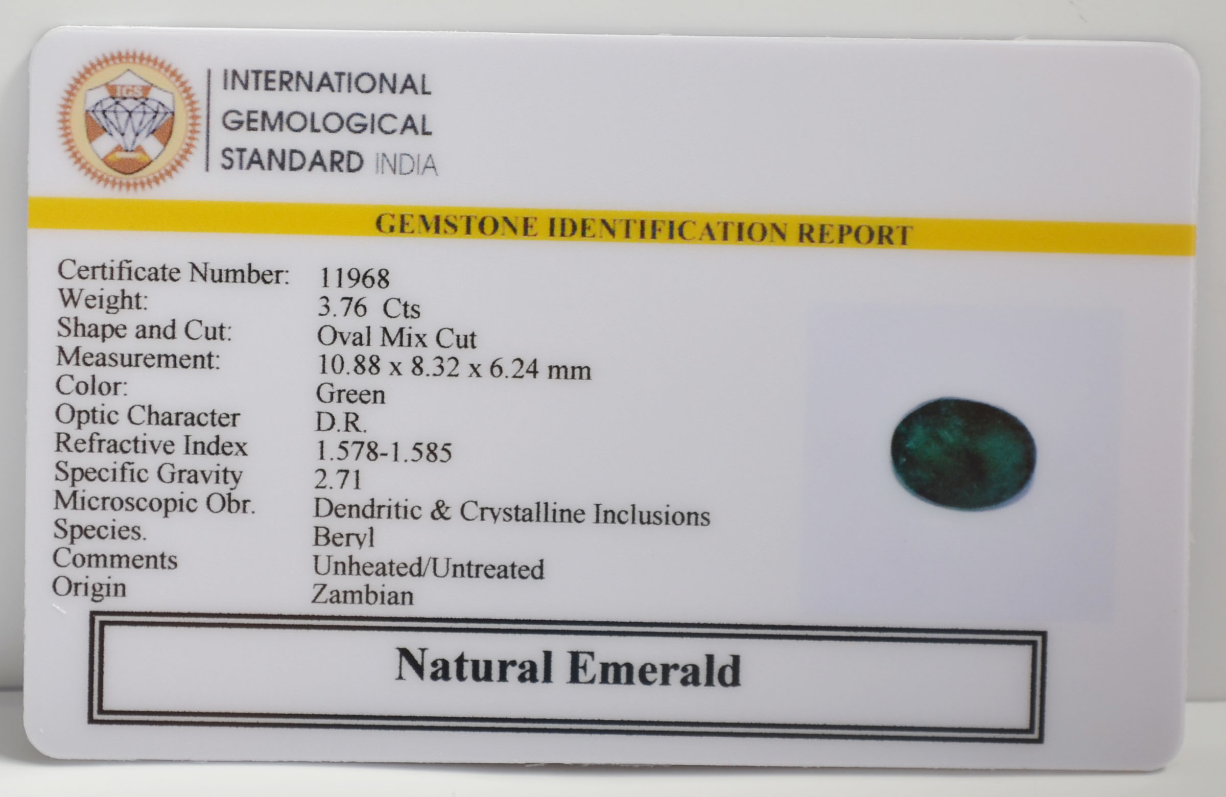 EMERALD 3.76 Ct. 3 EMR22781 2 EMERALD 3.76 Ct.