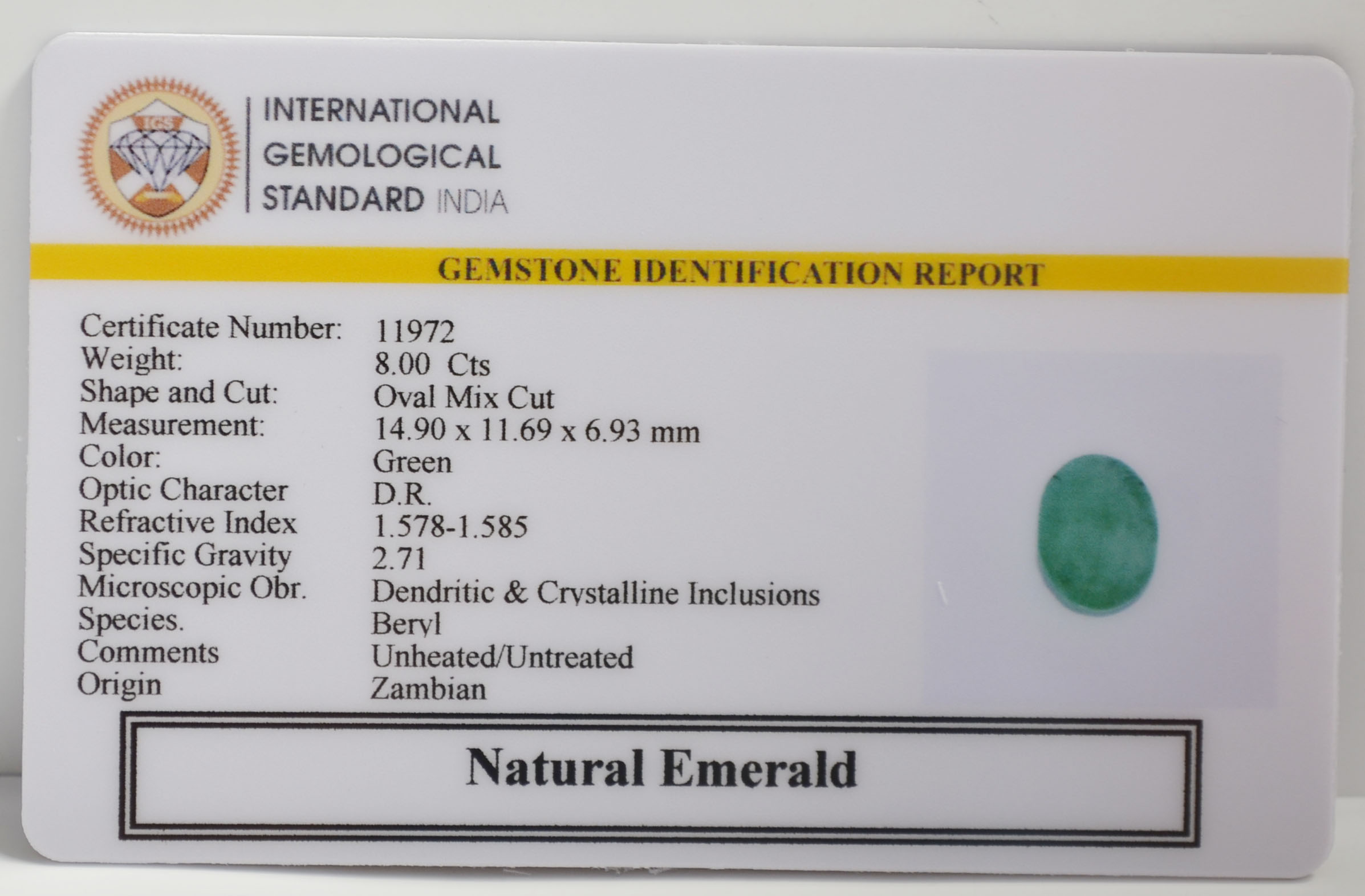 EMERALD 8 Ct. 3 EMR22784 2 EMERALD 8 Ct.