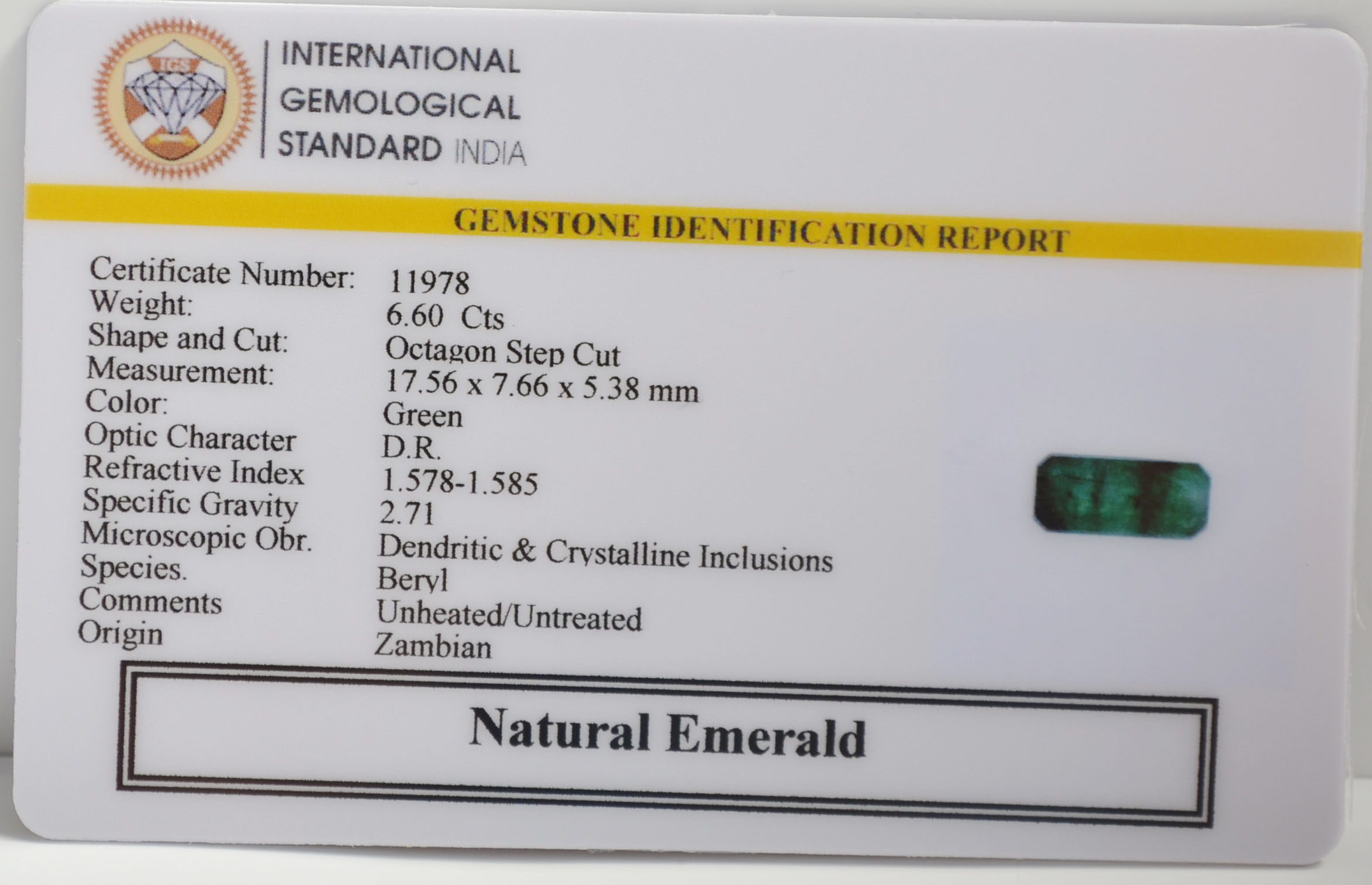 EMR22788 2 EMERALD 6.6 Ct.