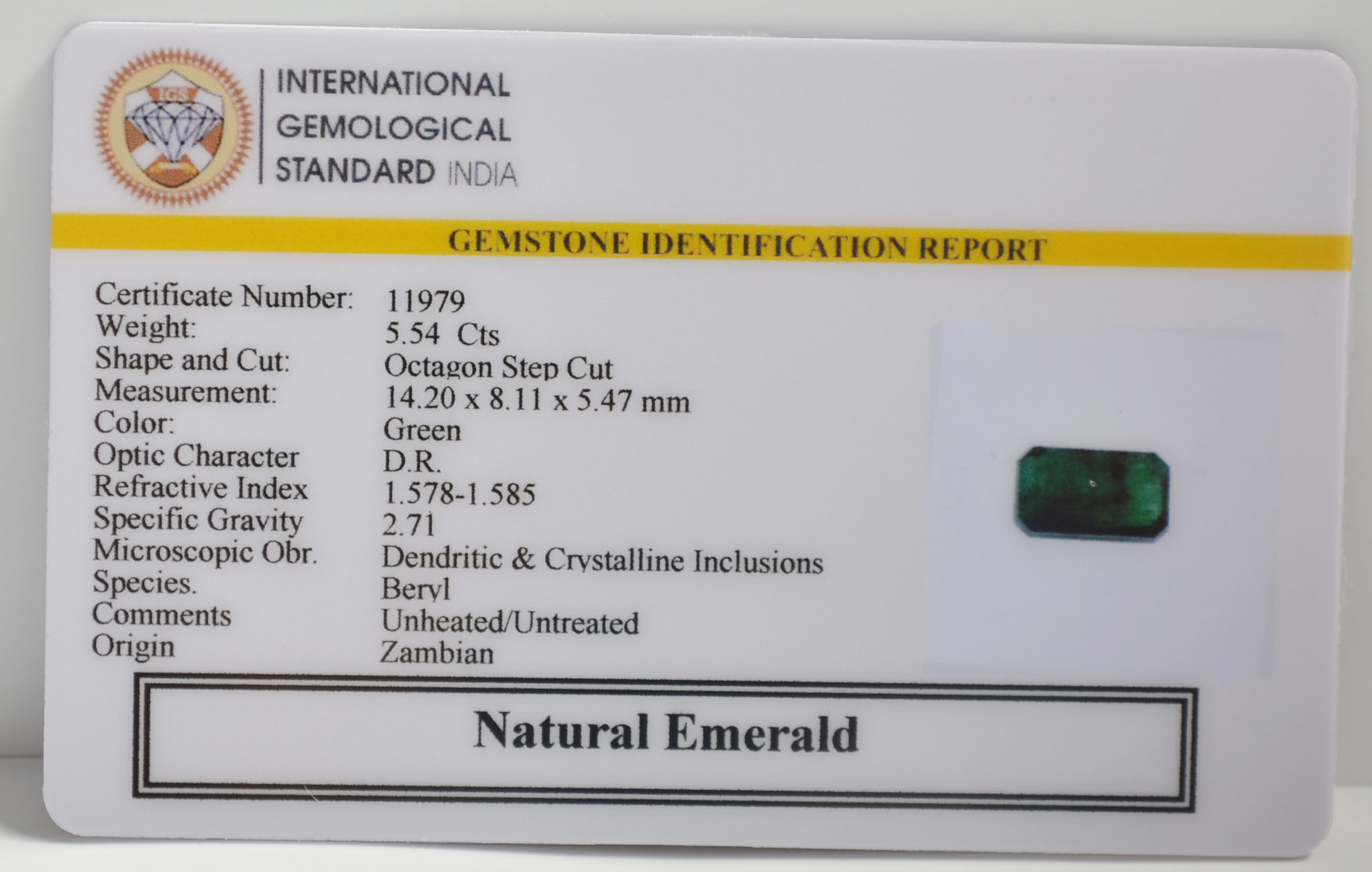 EMR22789 2 EMERALD 5.54 Ct.