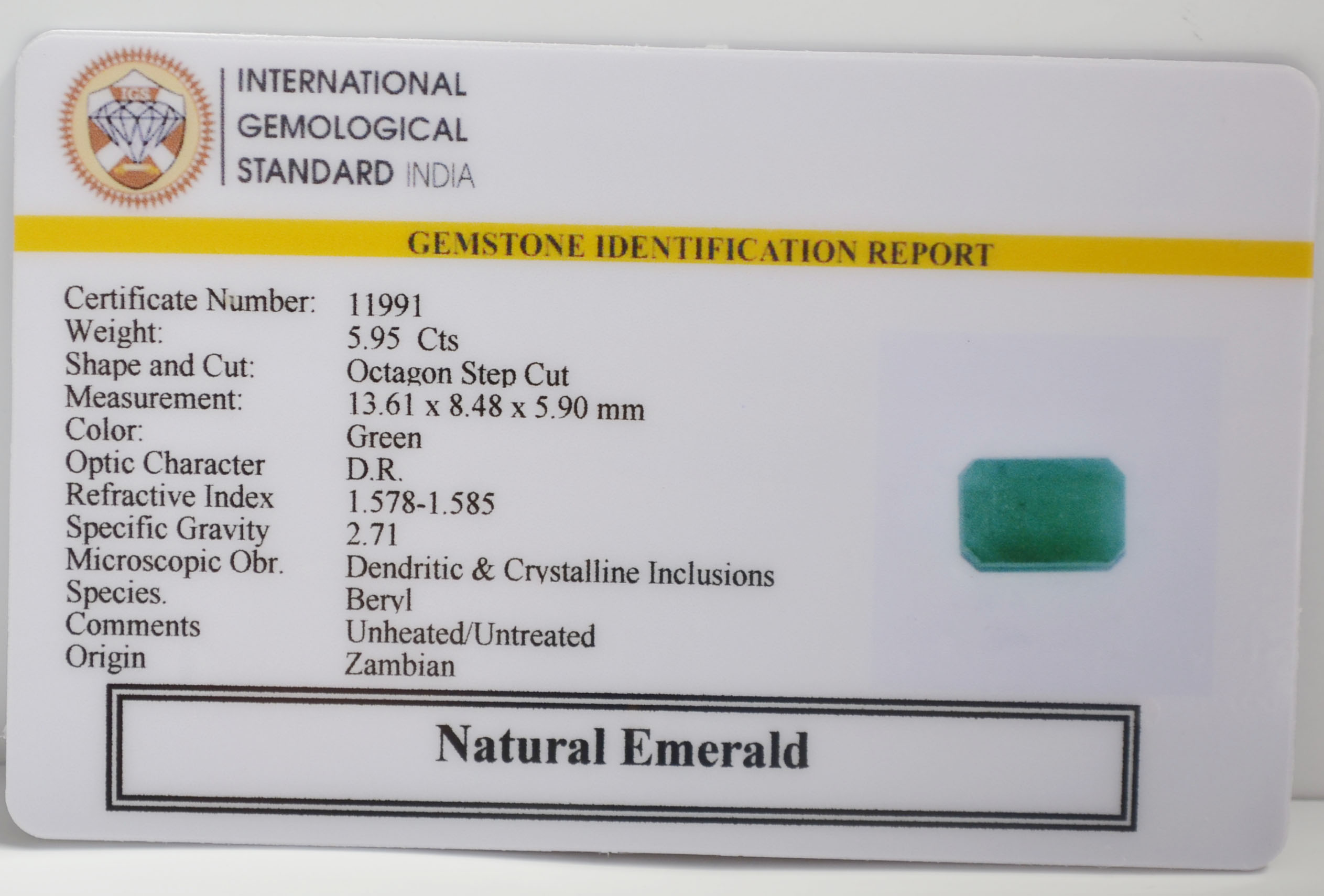 EMR22796 2 EMERALD 5.95 Ct.