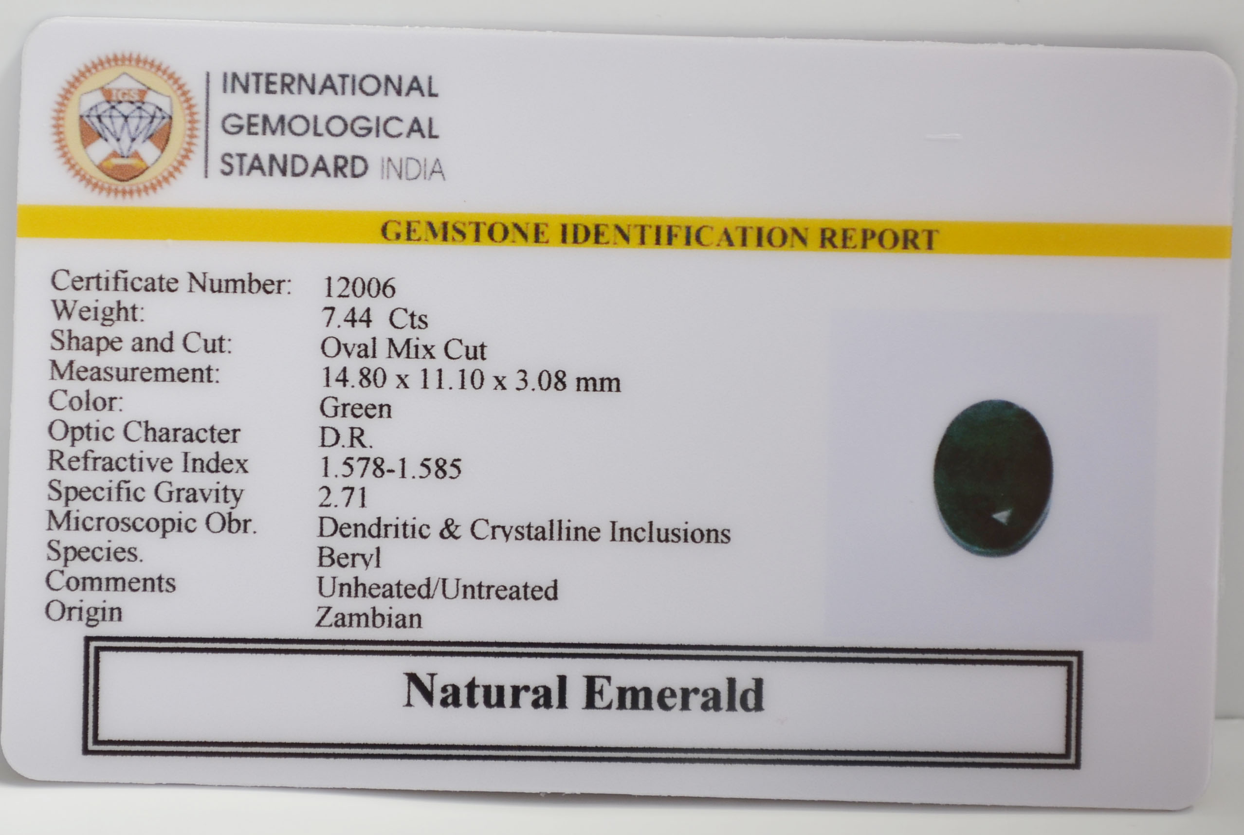 EMR22808 2 EMERALD 7.44 Ct.