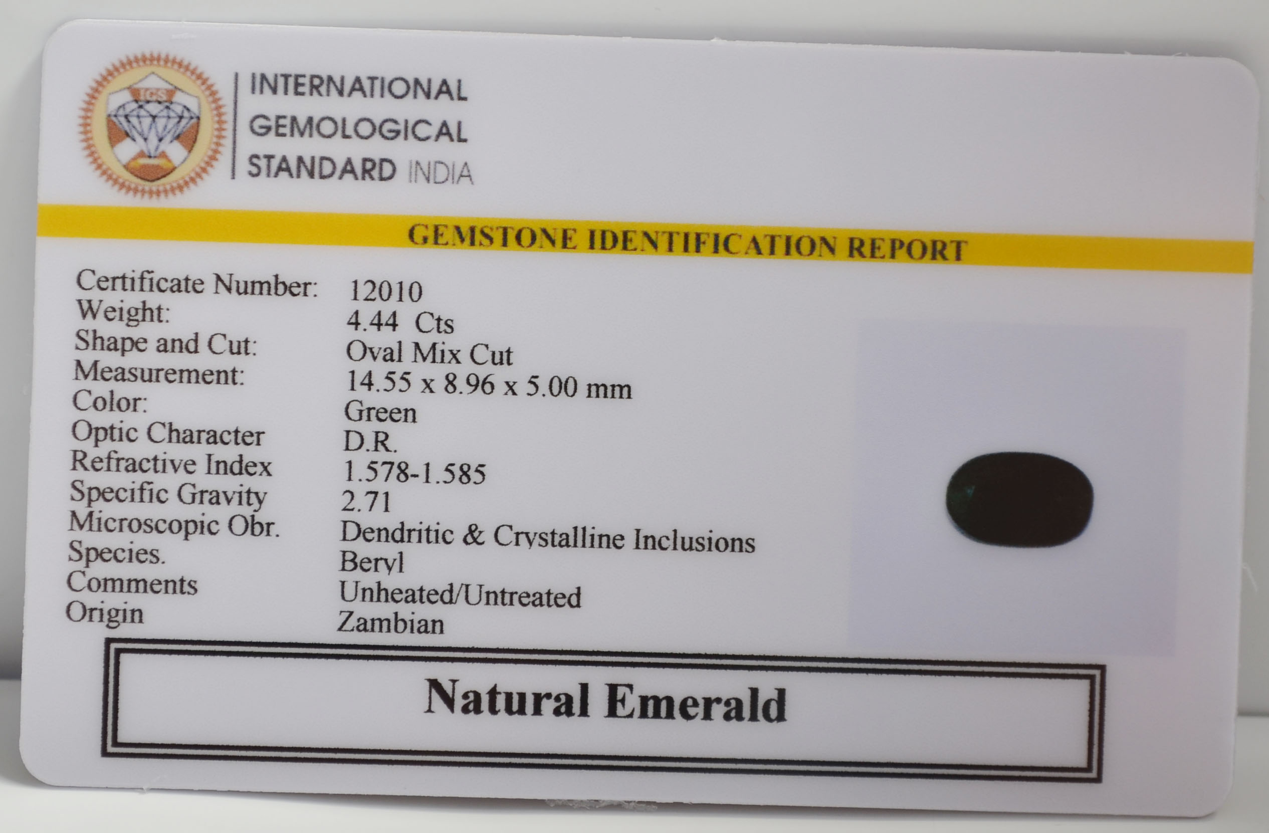 EMR22811 2 EMERALD 4.44 Ct.