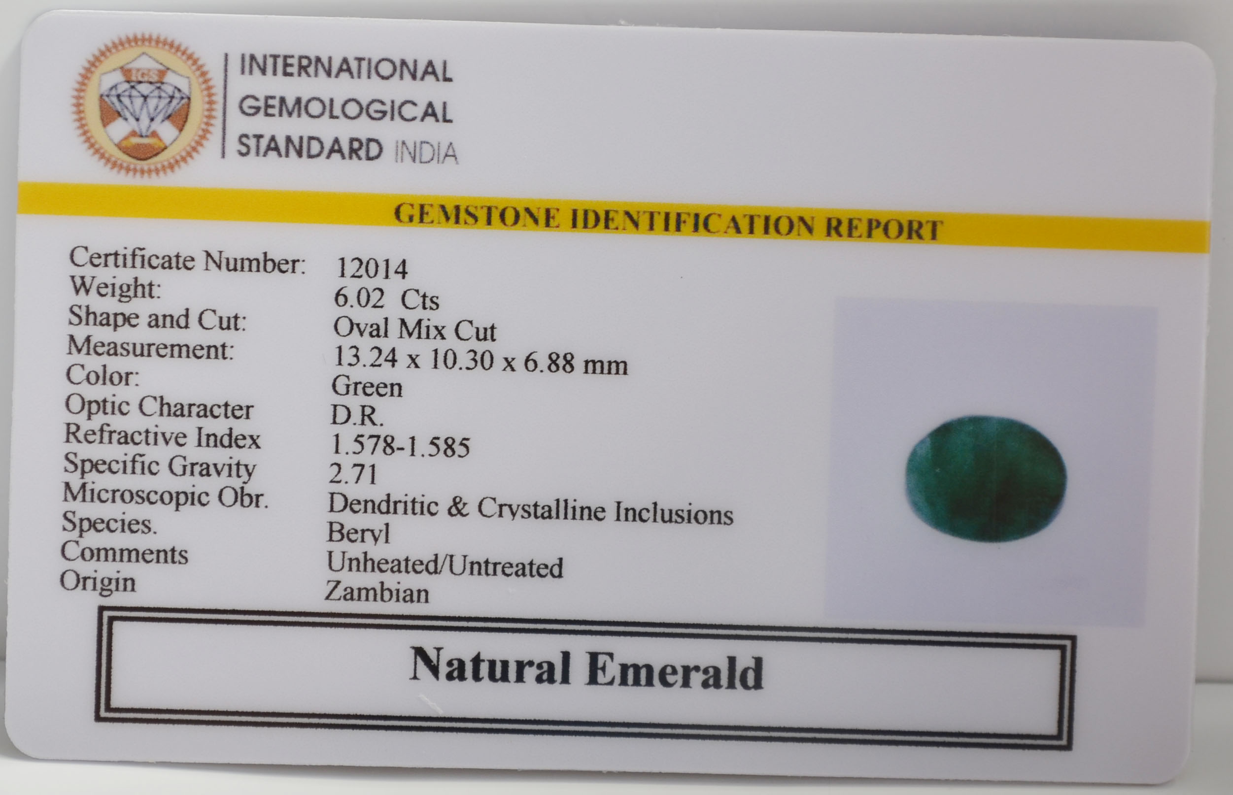 EMERALD 6.02 Ct. 3 EMR22815 2 EMERALD 6.02 Ct.