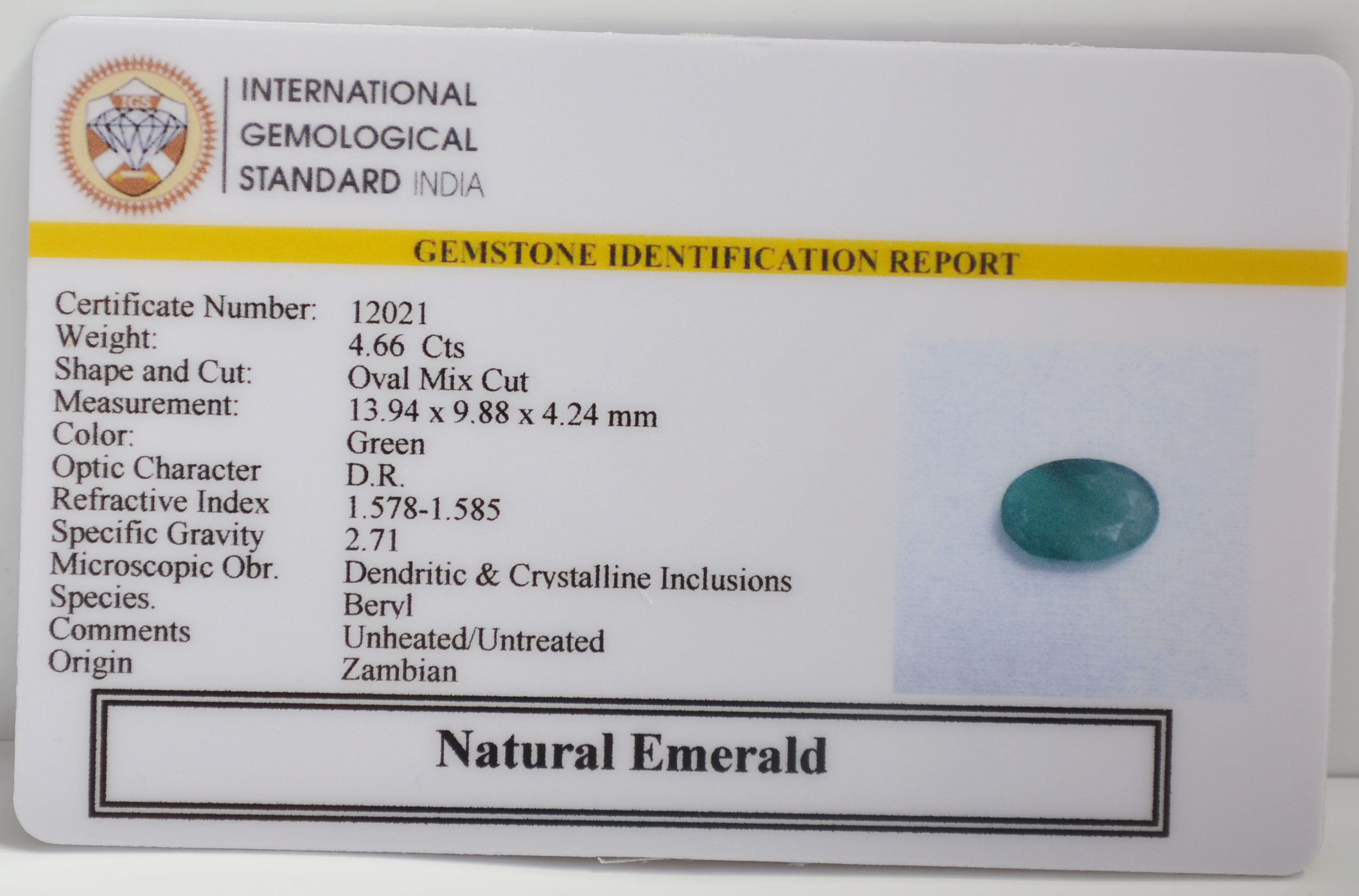 EMR22820 2 EMERALD 4.66 Ct.