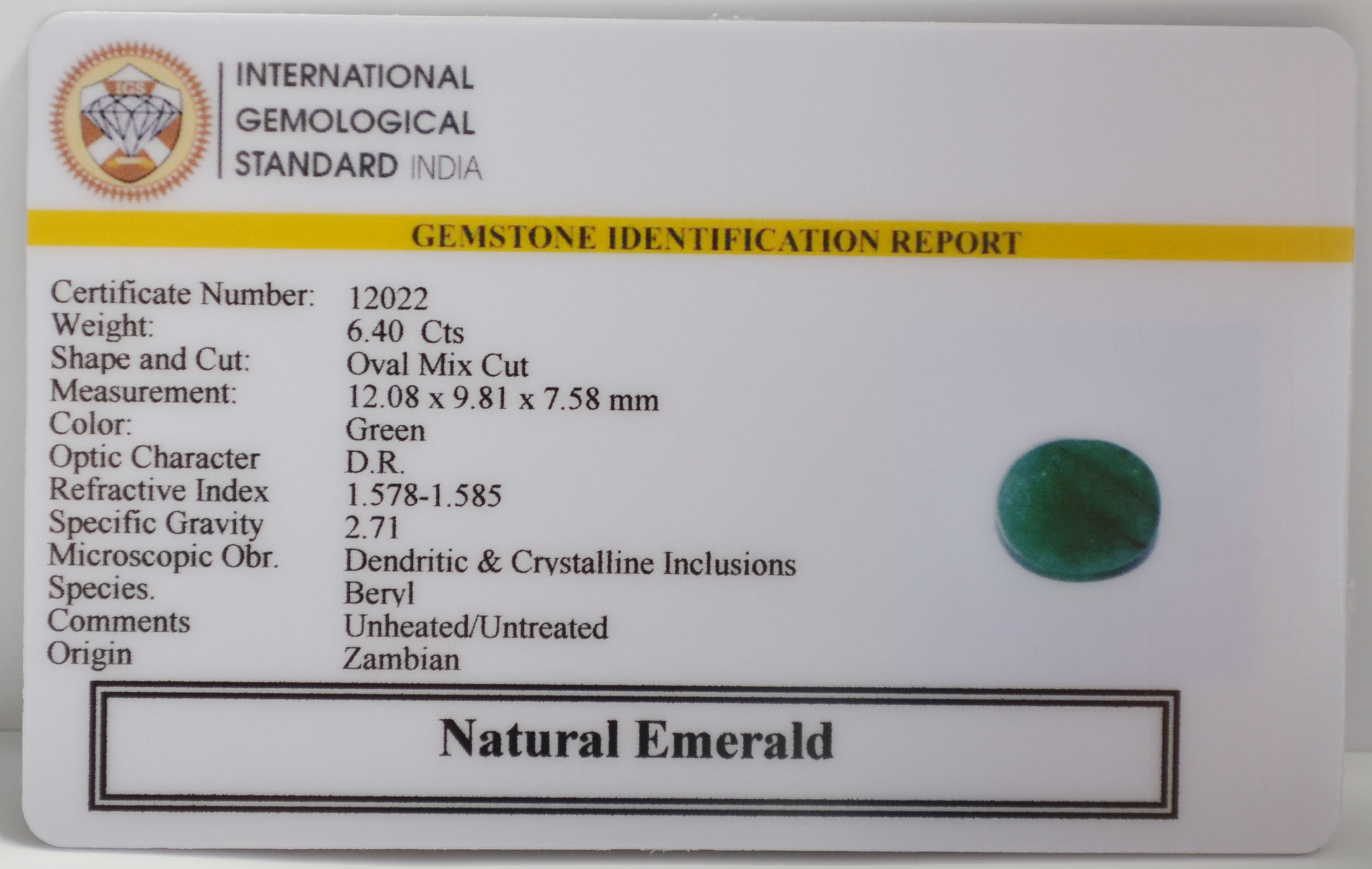 EMR22821 2 EMERALD 6.4 Ct.