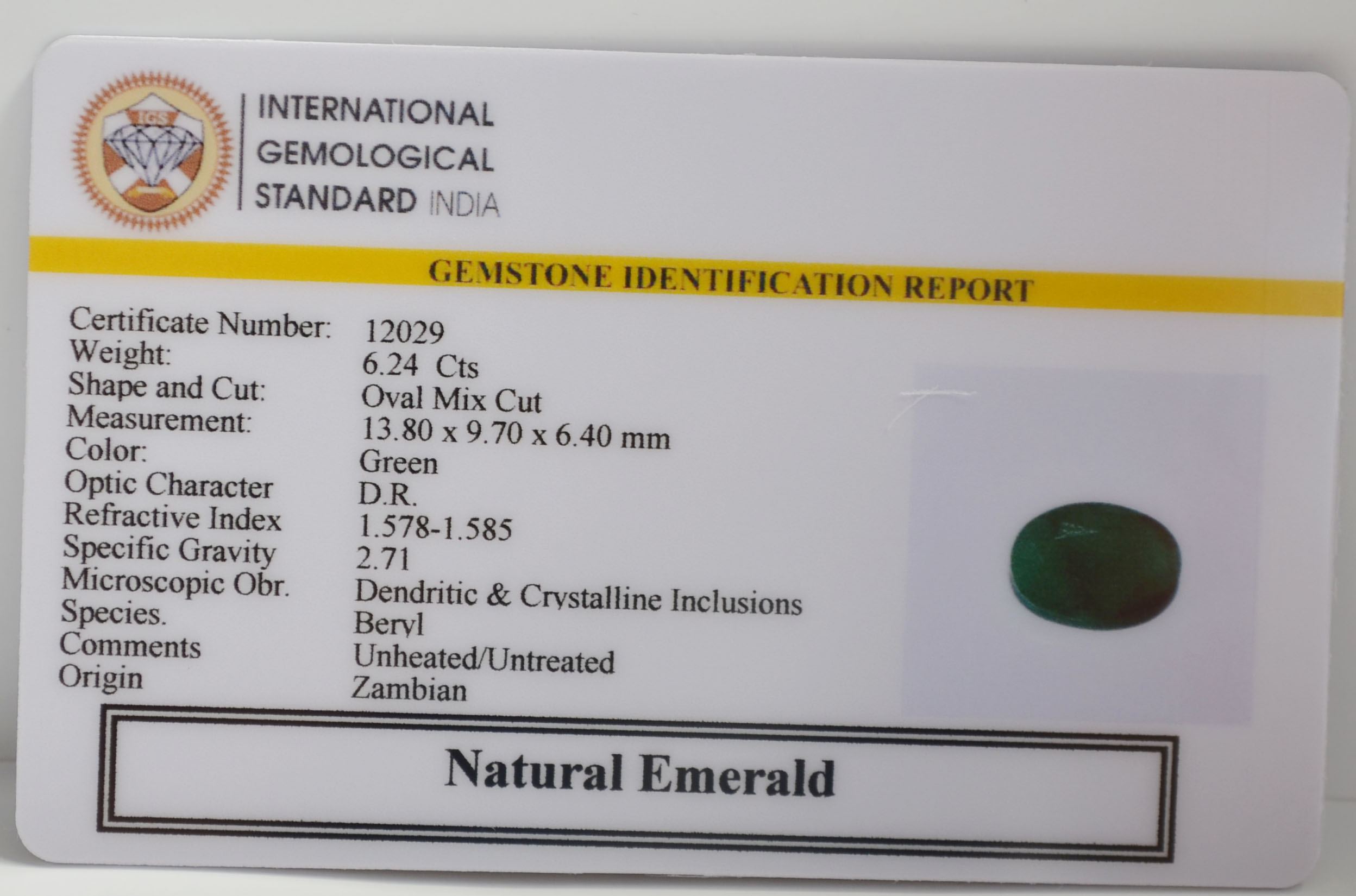 EMR22825 2 EMERALD 6.24 Ct.