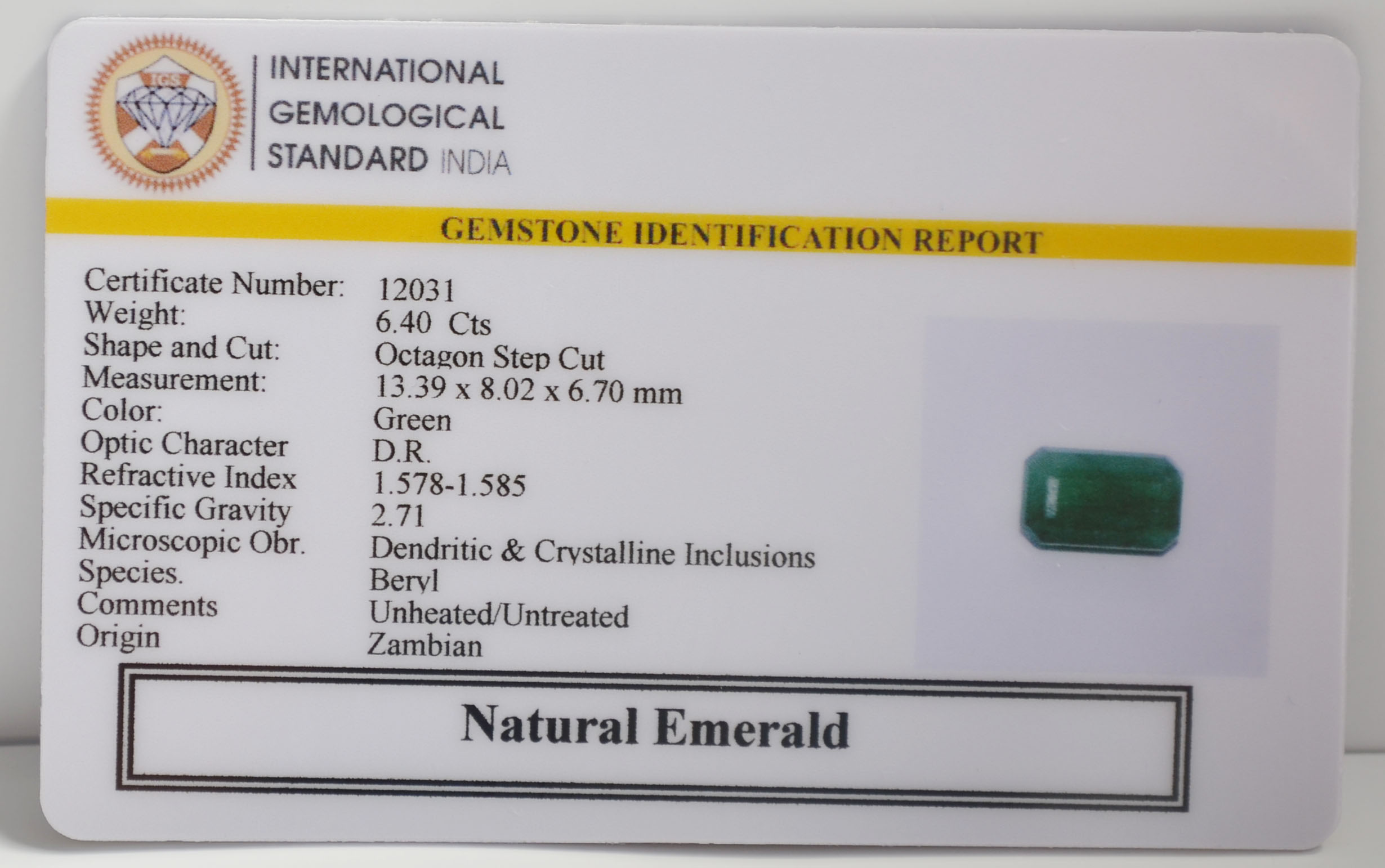 EMR22826 2 EMERALD 6.4 Ct.