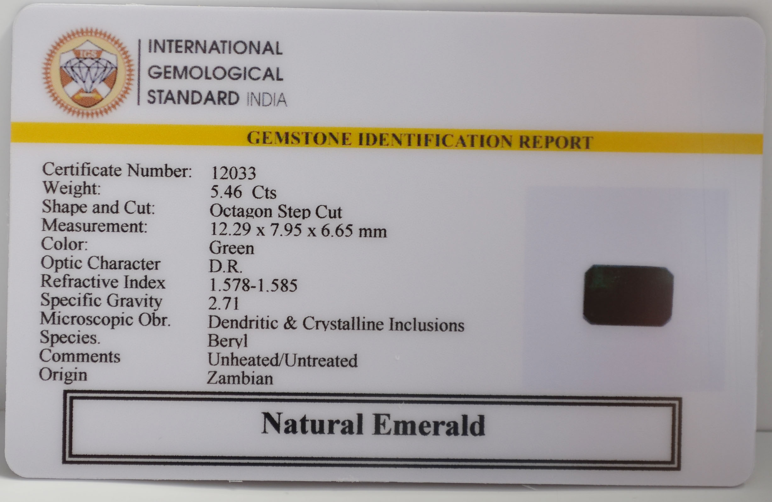 EMR22828 2 EMERALD 5.46 Ct.