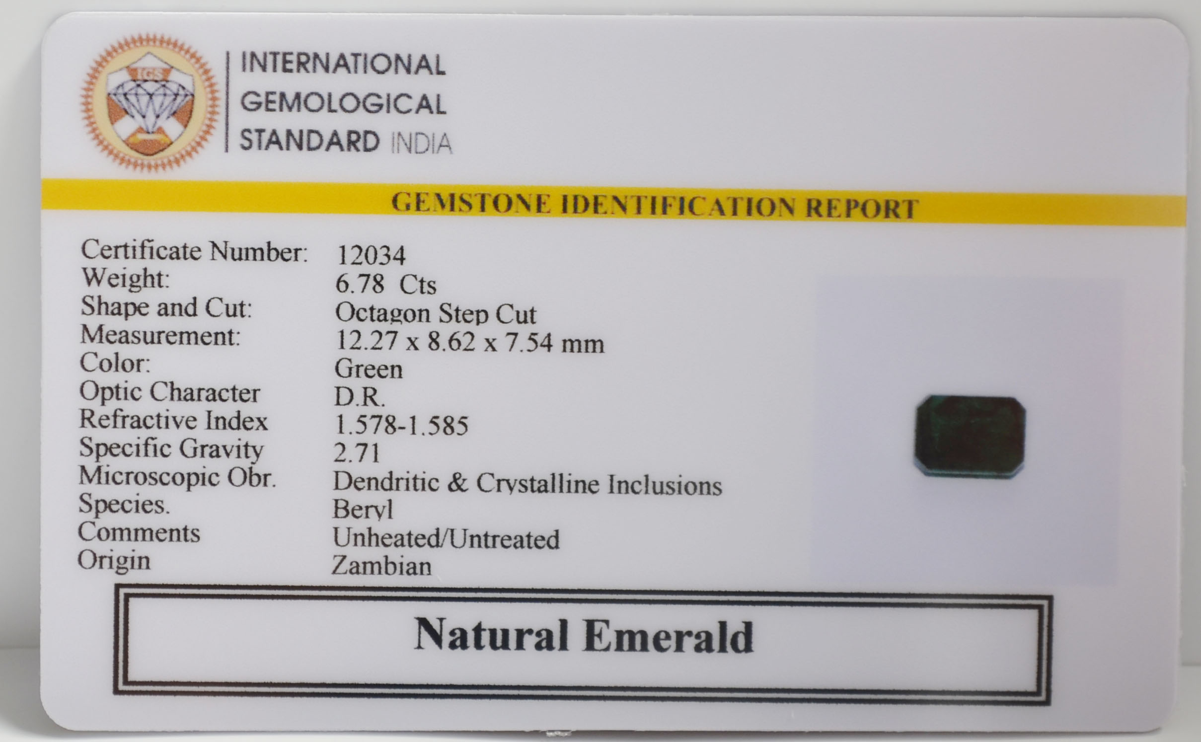 EMR22829 2 EMERALD 6.78 Ct.