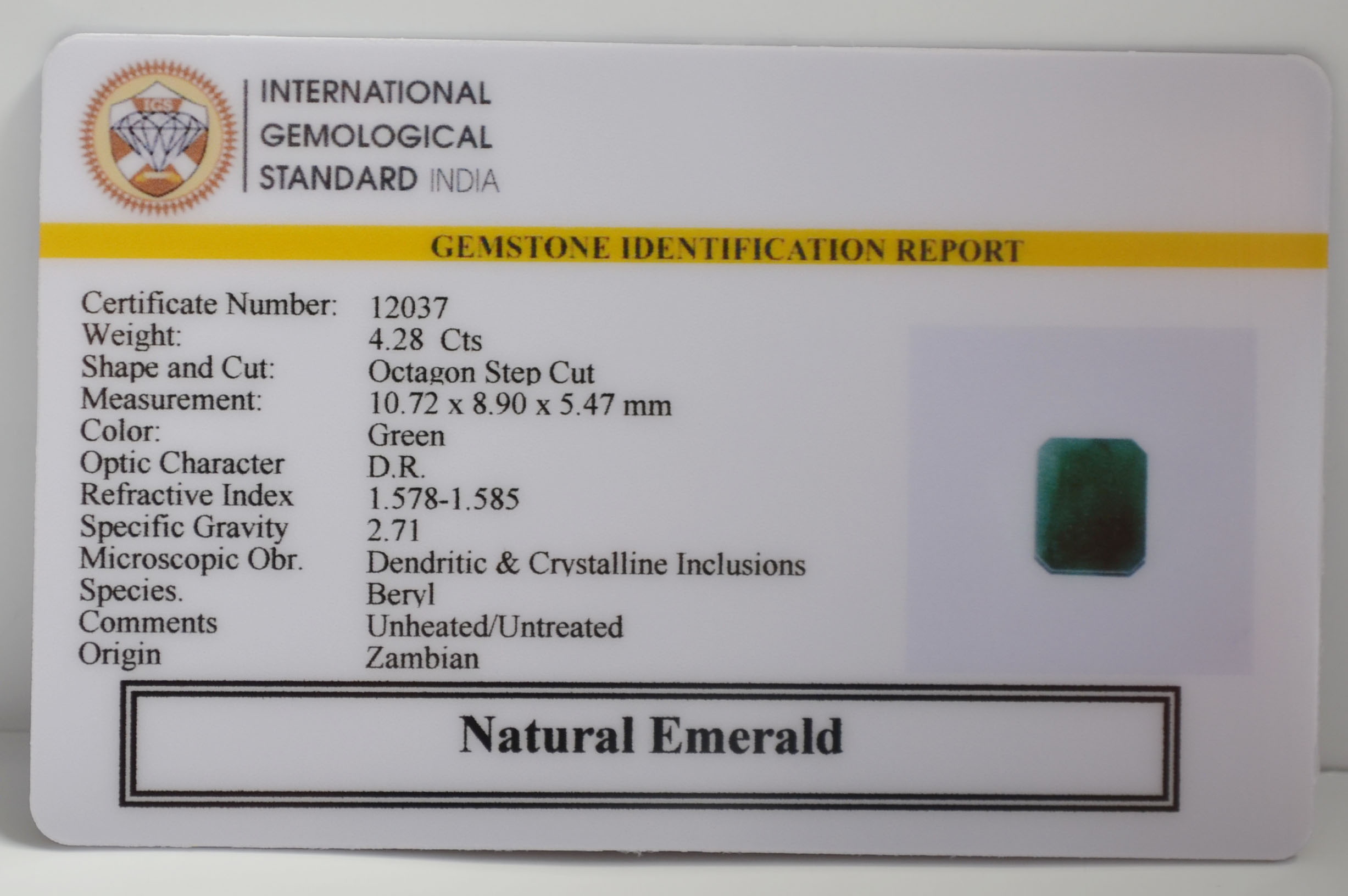 EMR22832 2 EMERALD 4.28 Ct.