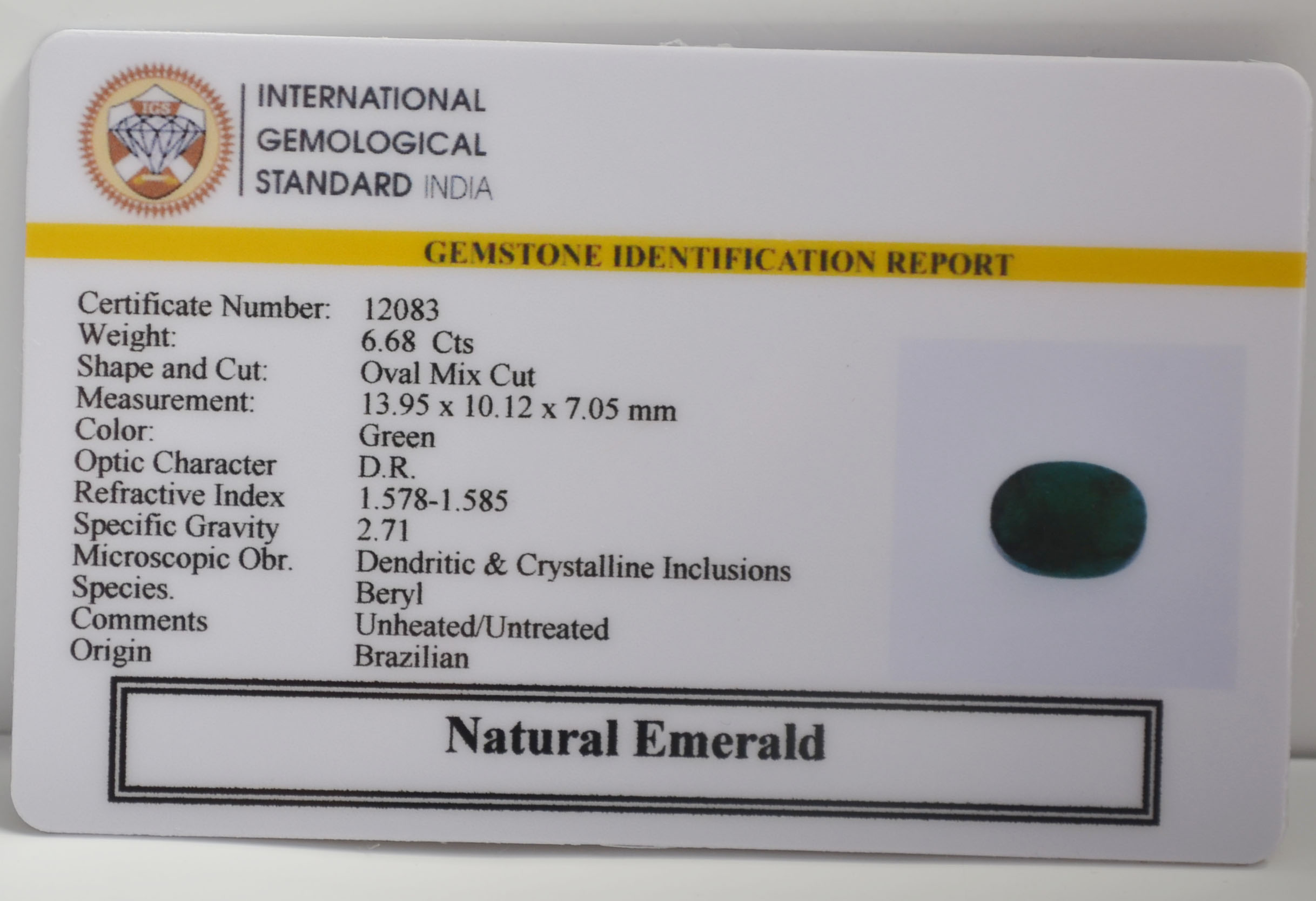 EMR22844 2 EMERALD 6.68 Ct.