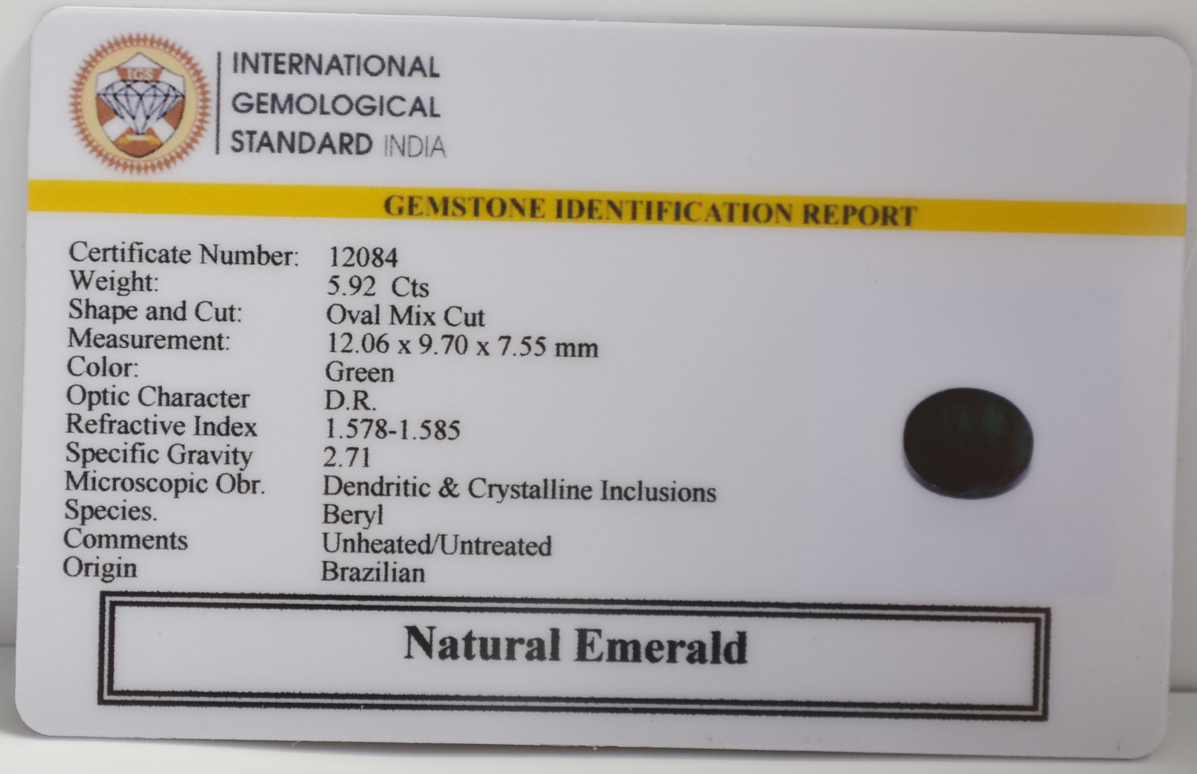 EMR22845 2 EMERALD 5.92 Ct.