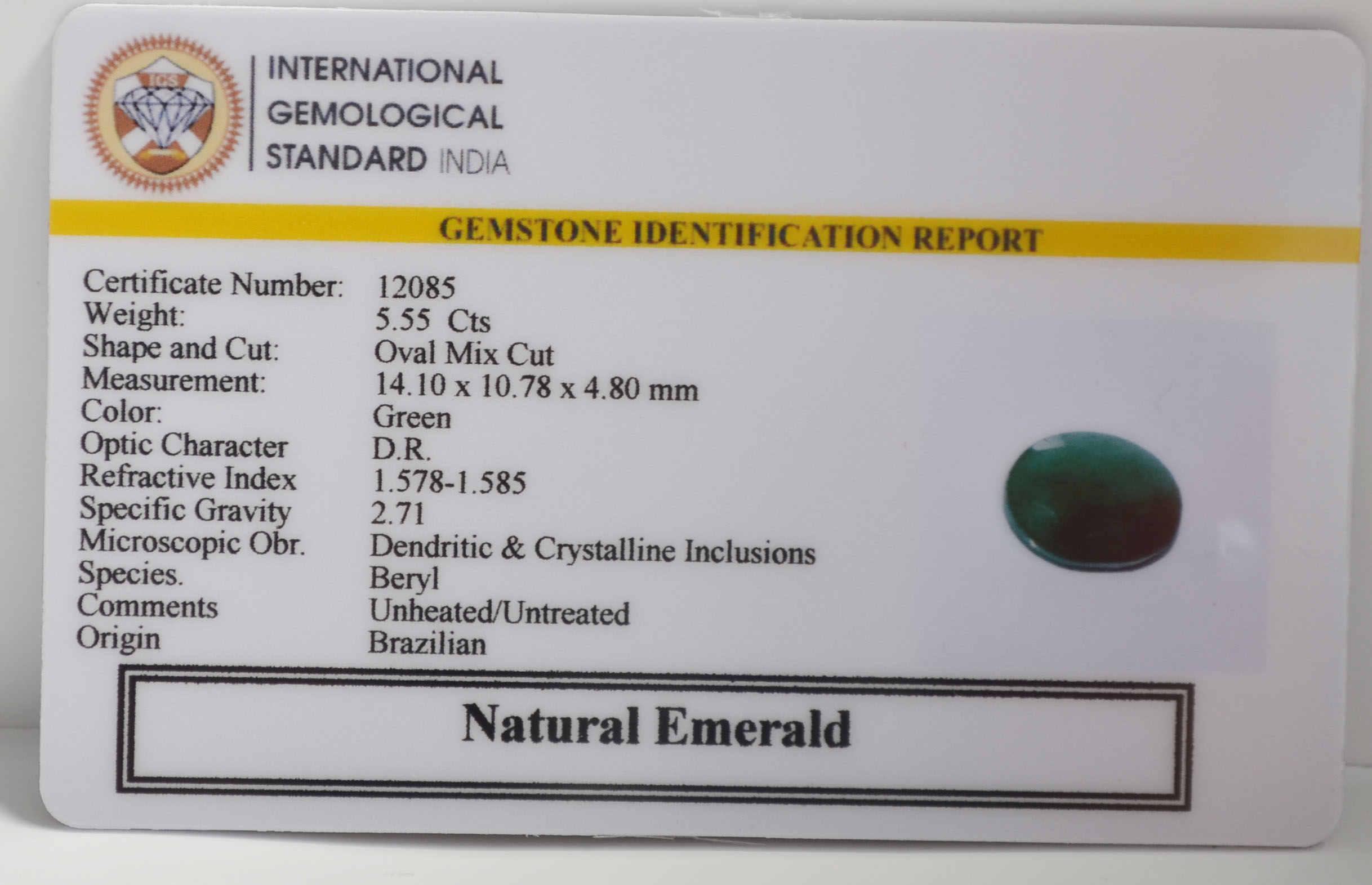 EMR22846 2 EMERALD 5.55 Ct.
