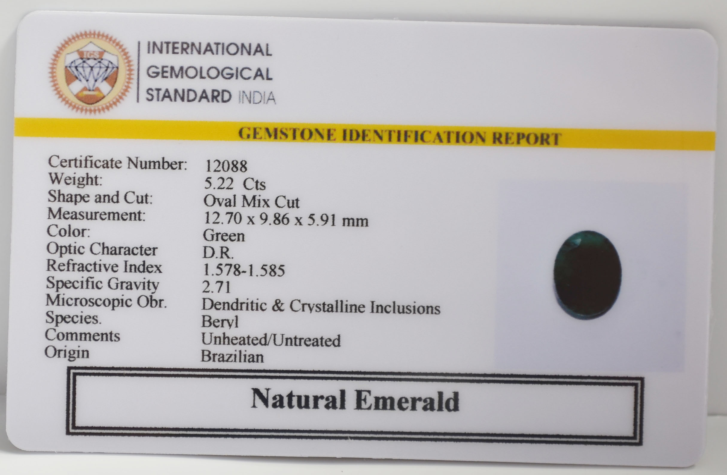 EMR22847 2 EMERALD 5.22 Ct.