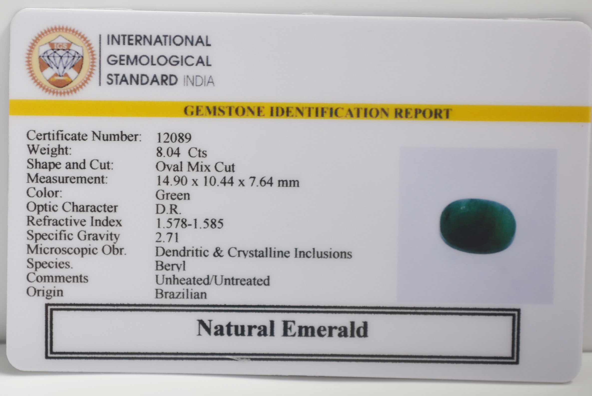 EMR22848 2 EMERALD 8.04 Ct.