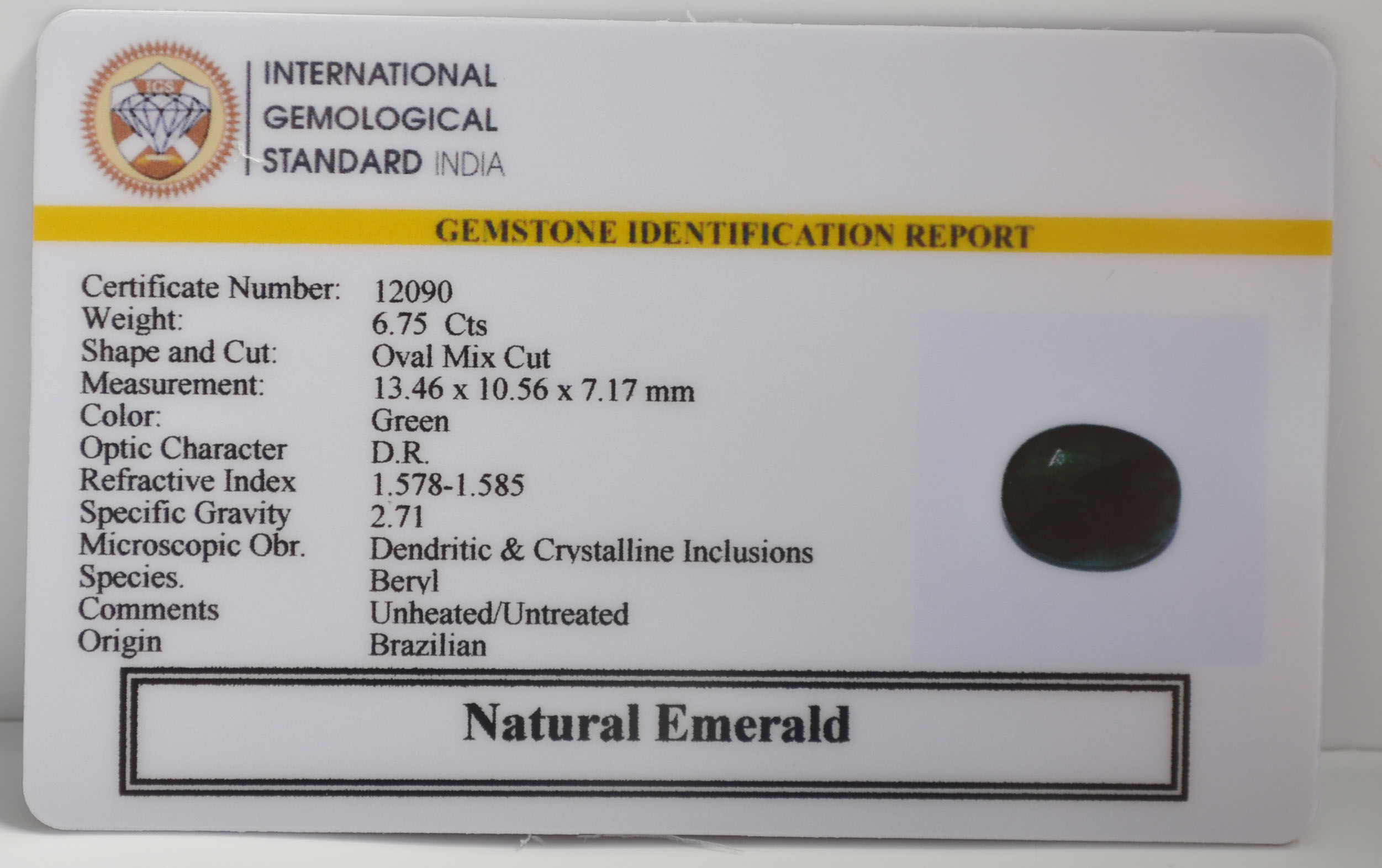 EMR22849 2 EMERALD 6.75 Ct.