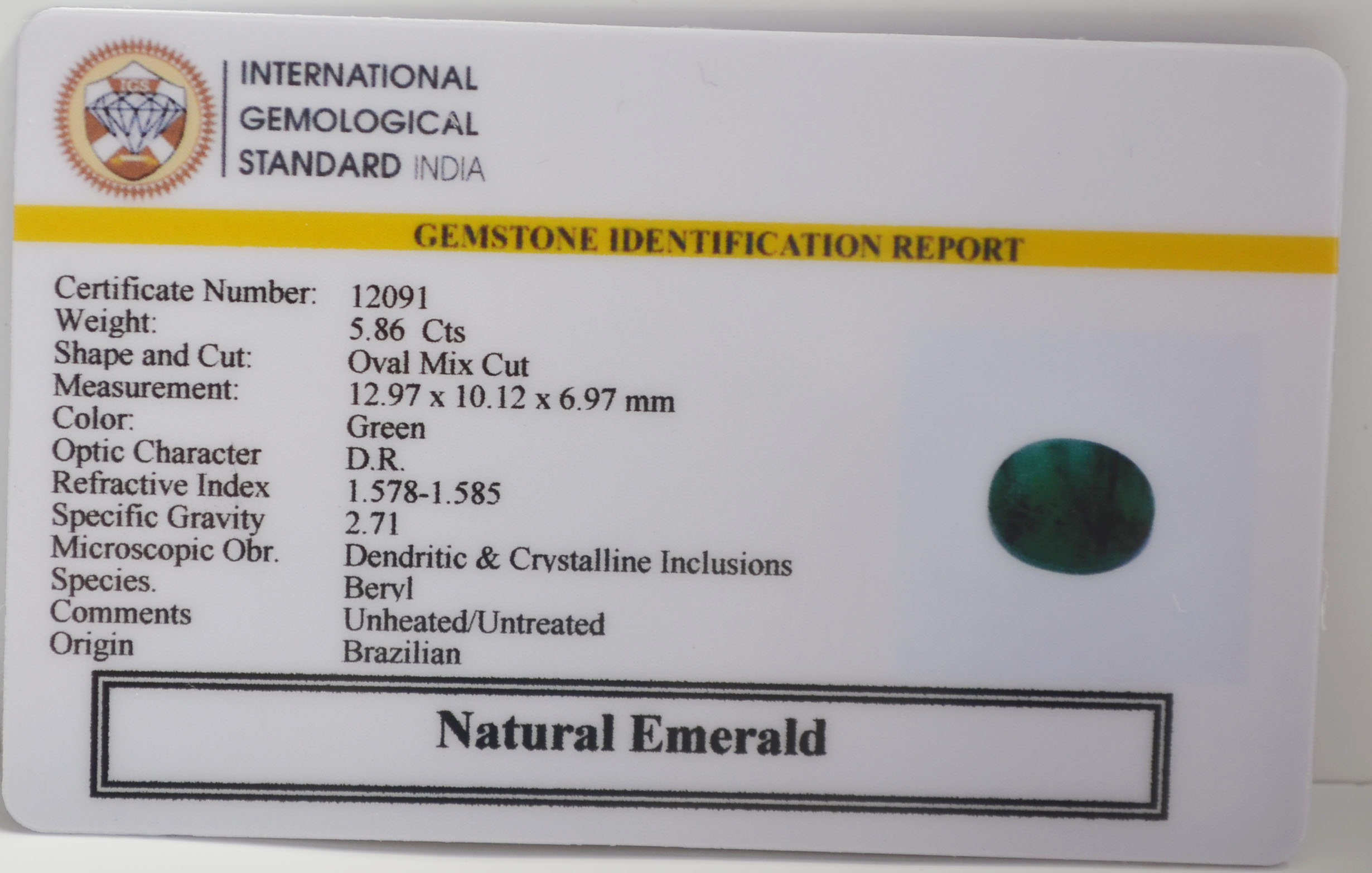 EMR22850 2 EMERALD 5.86 Ct.