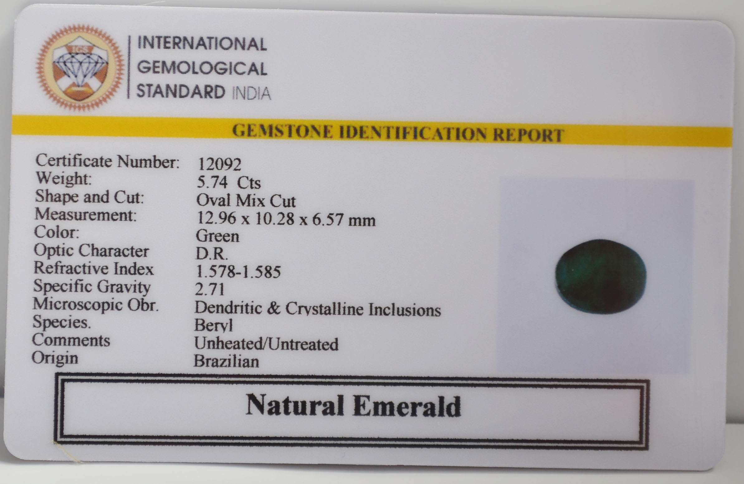 EMR22851 2 EMERALD 5.74 Ct.