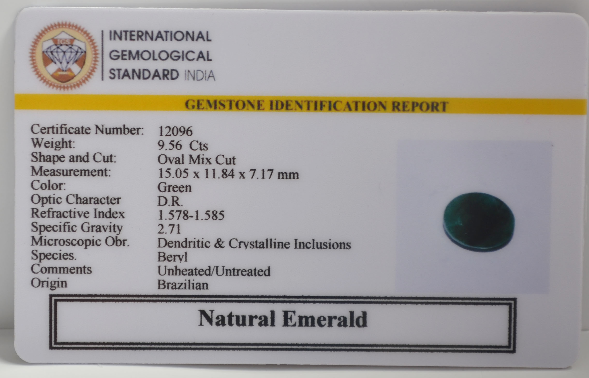 EMR22853 2 EMERALD 9.56 Ct.