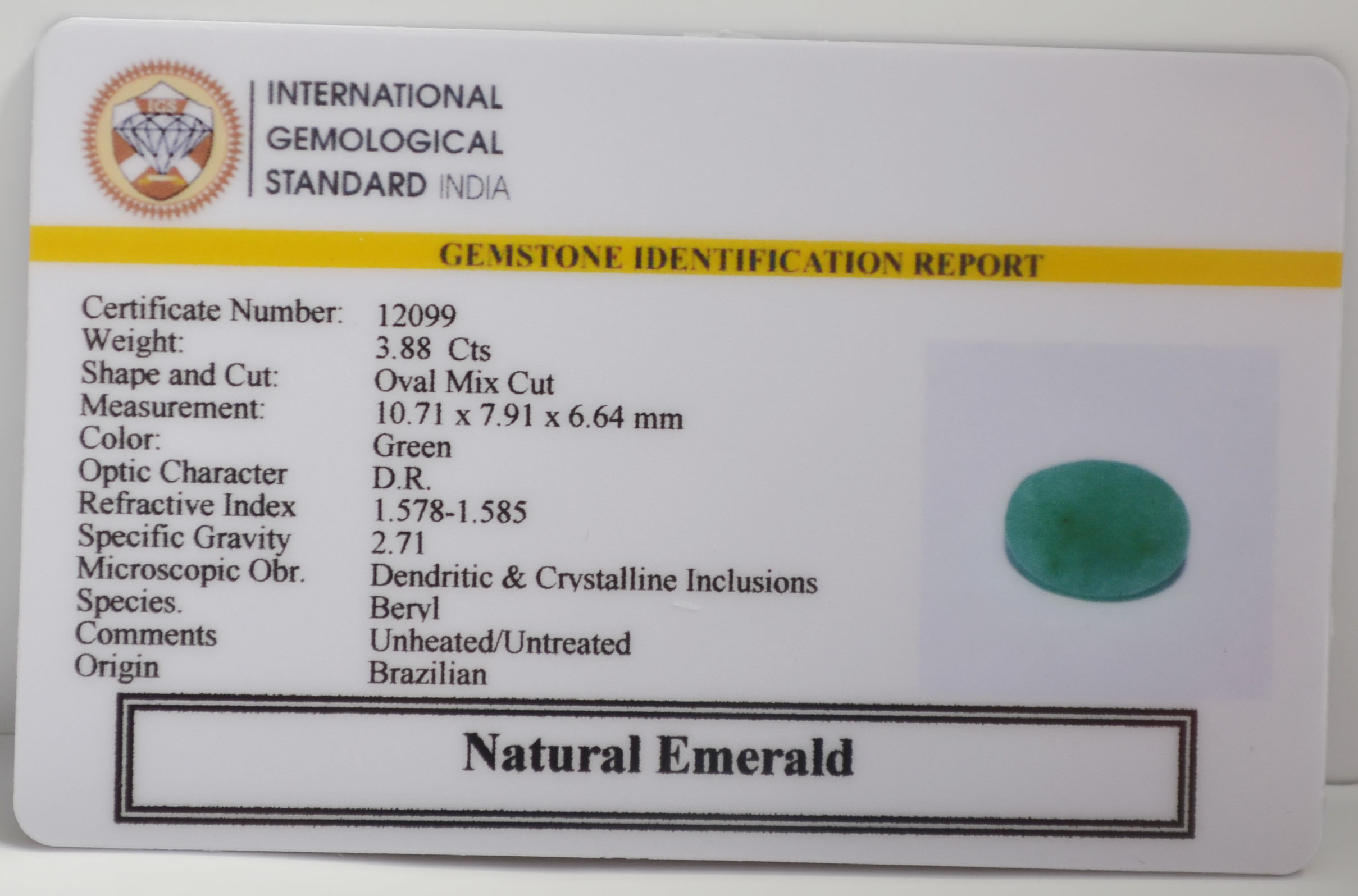 EMR22855 2 EMERALD 3.88 Ct.