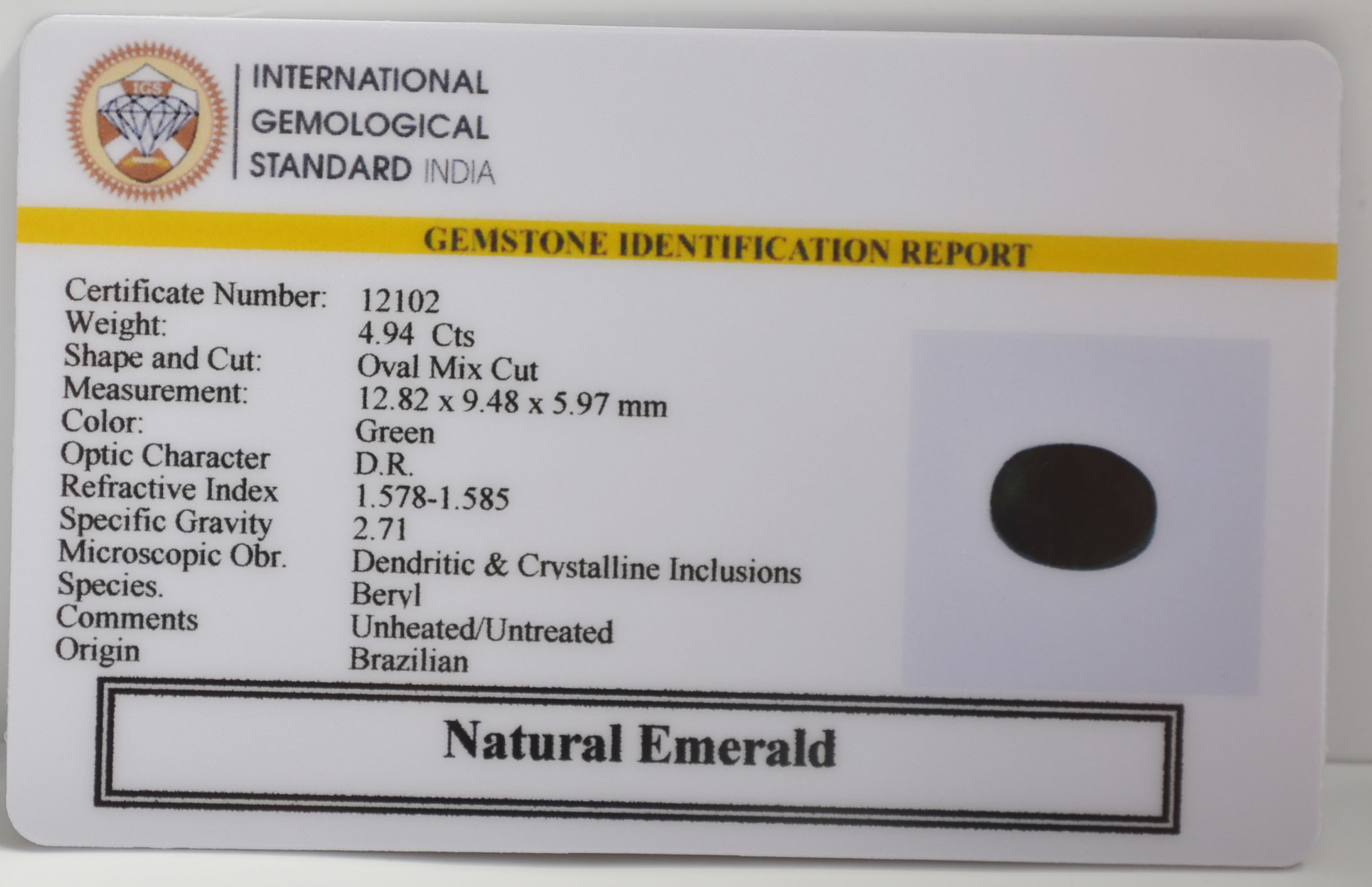 EMR22857 2 EMERALD 4.94 Ct.