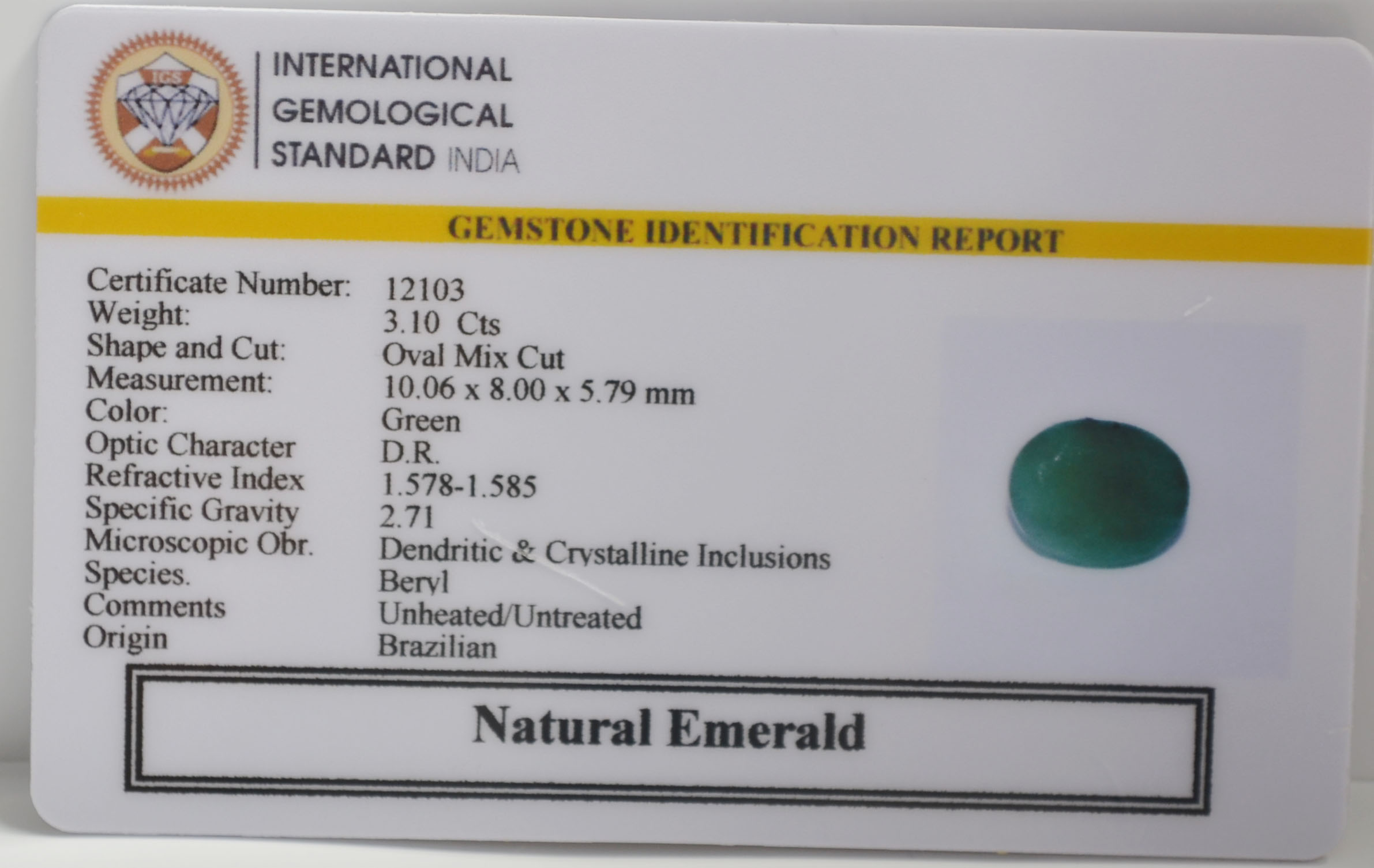 EMR22858 2 EMERALD 3.1 Ct.