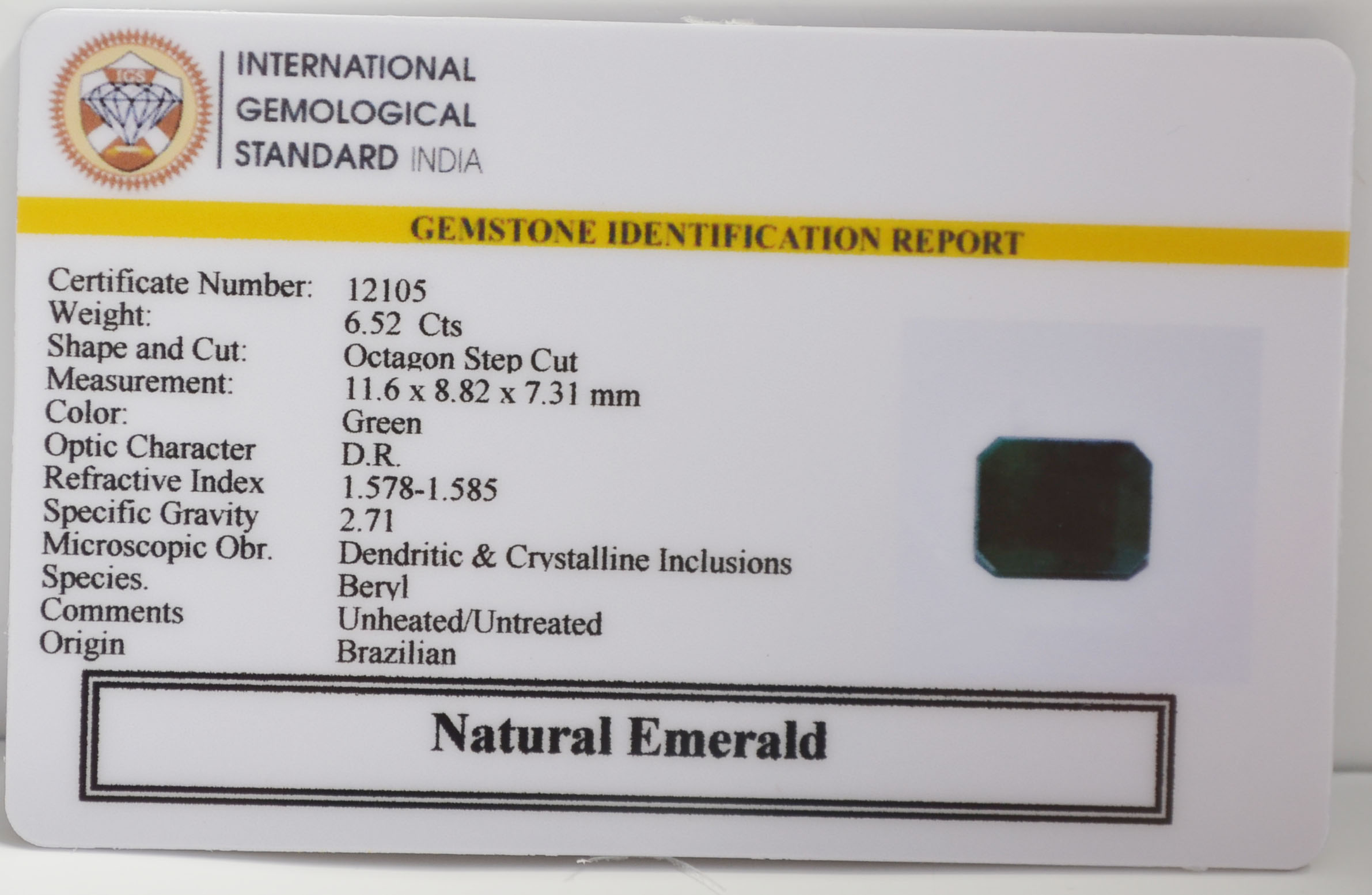 EMR22860 2 EMERALD 6.52 Ct.