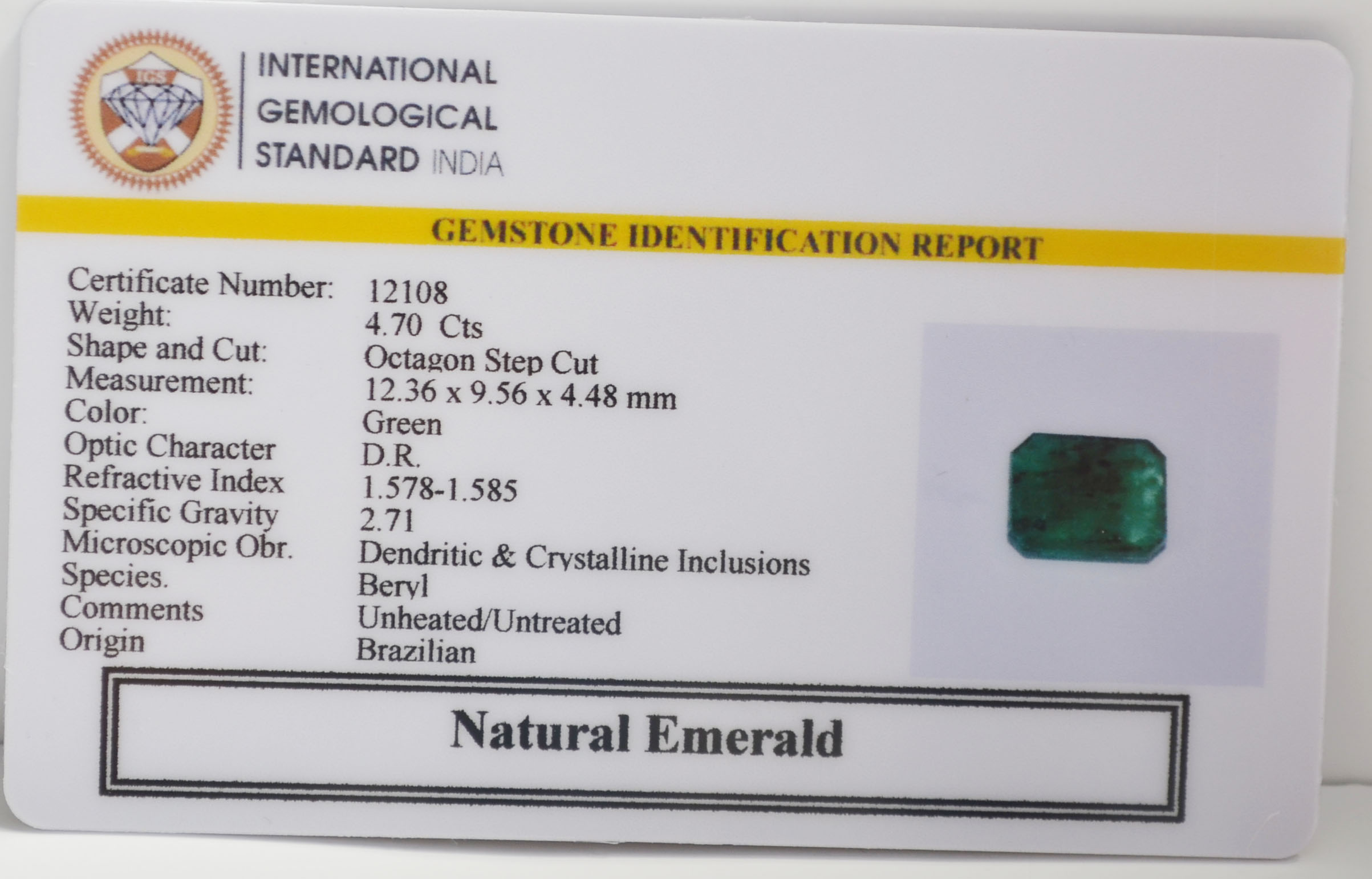 EMR22862 2 EMERALD 4.7 Ct.