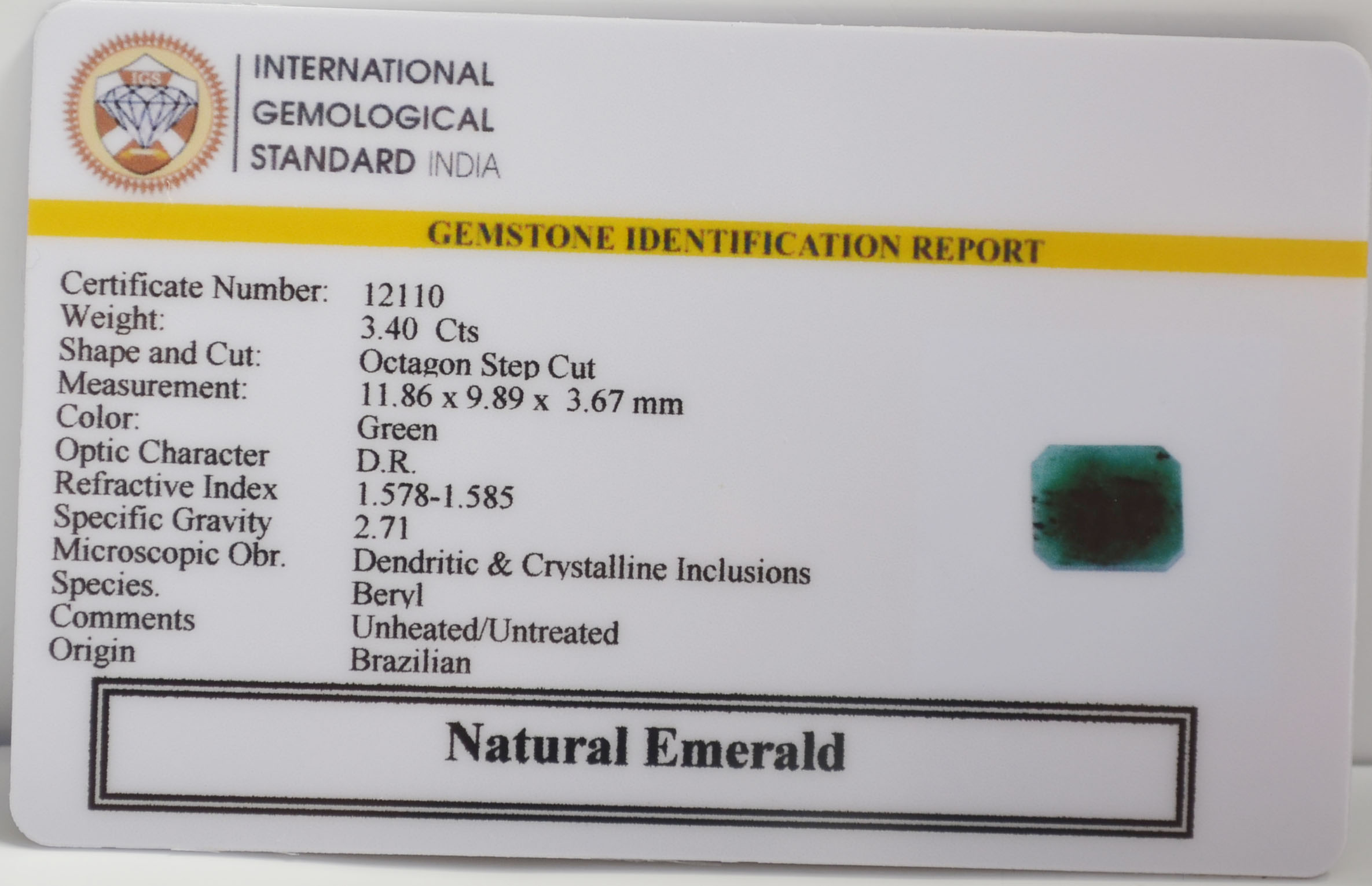 EMR22863 2 EMERALD 3.4 Ct.