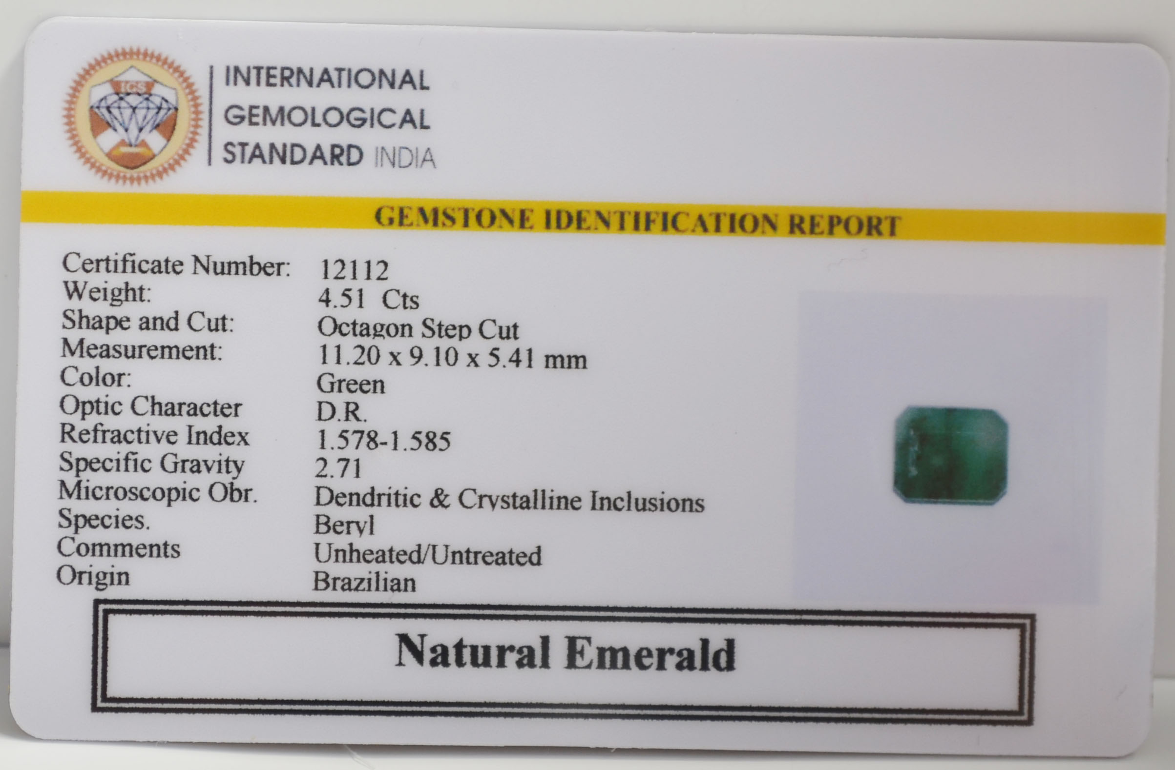 EMR22865 2 EMERALD 4.51 Ct.