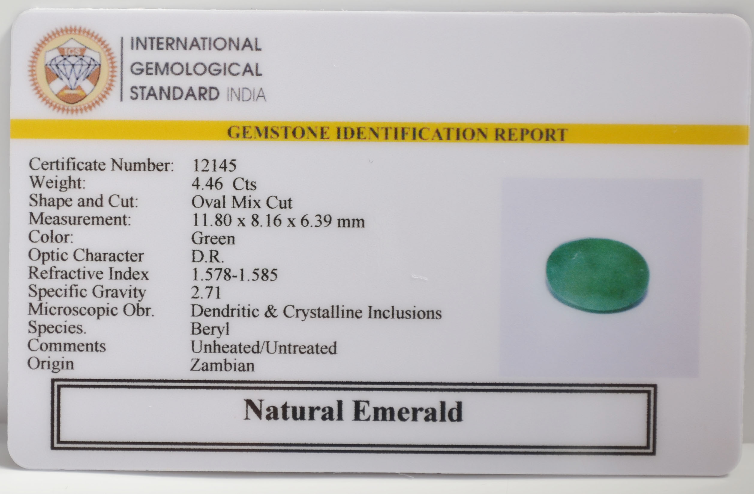 EMR22868 2 EMERALD 4.46 Ct.