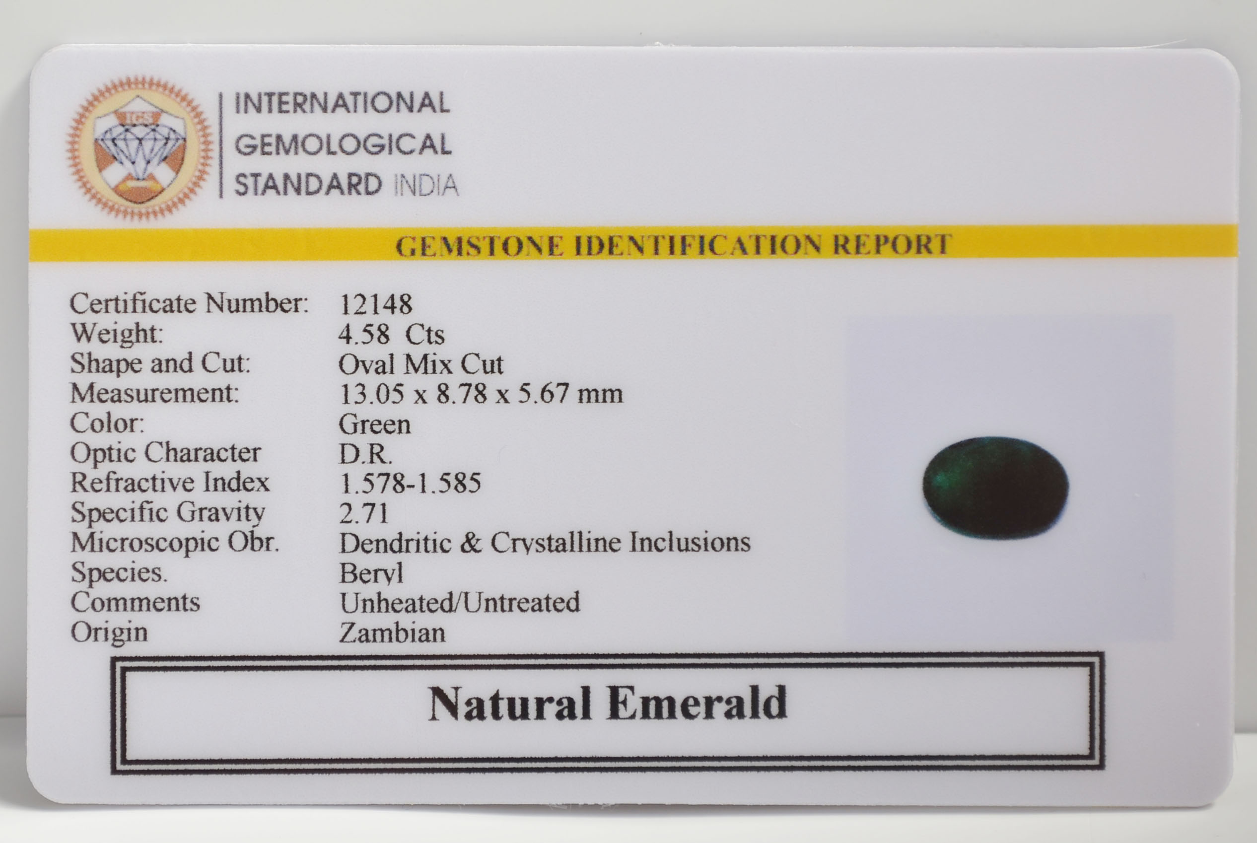 EMR22871 2 EMERALD 4.58 Ct.