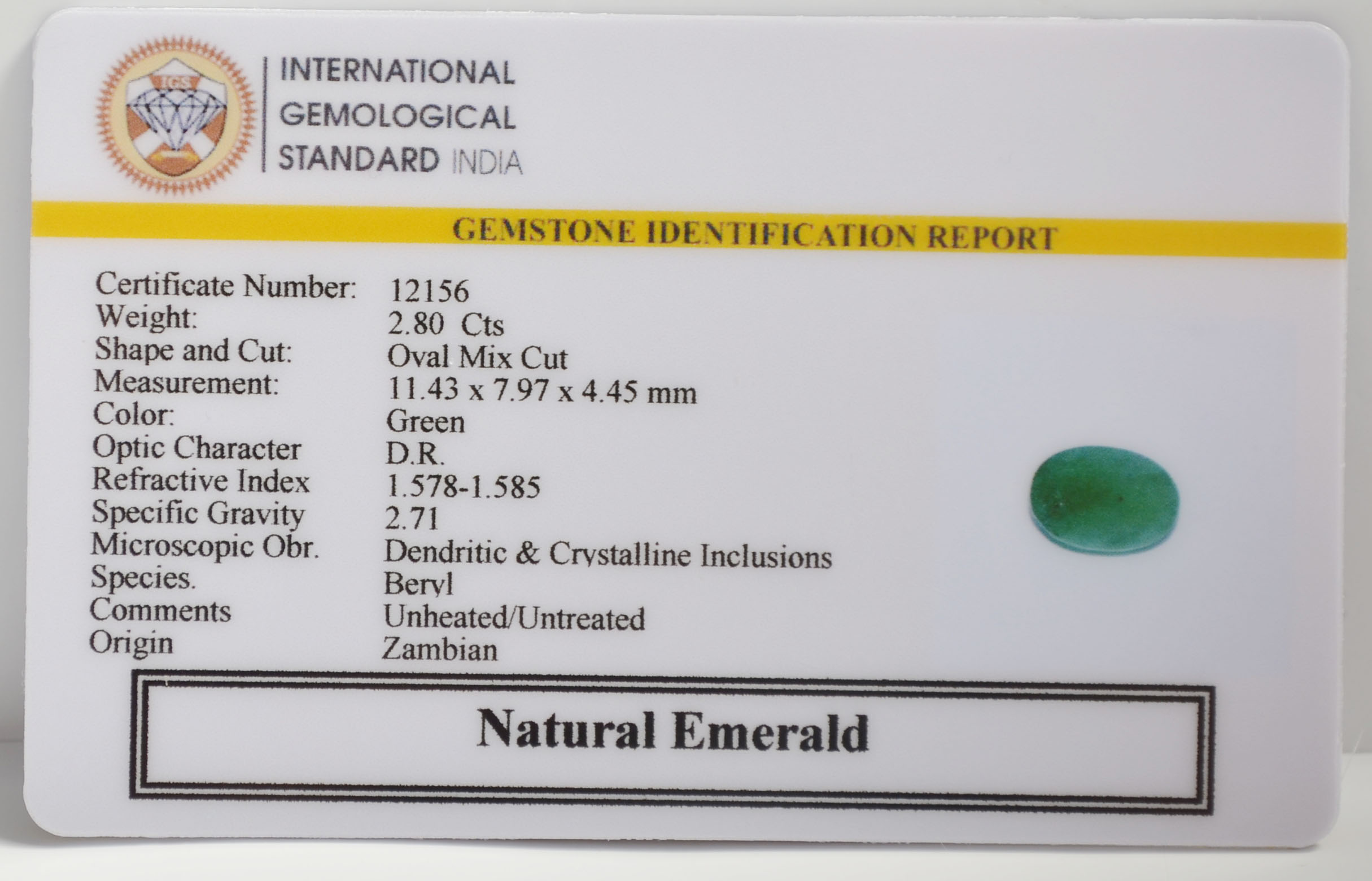 EMR22877 2 EMERALD 2.8 Ct.