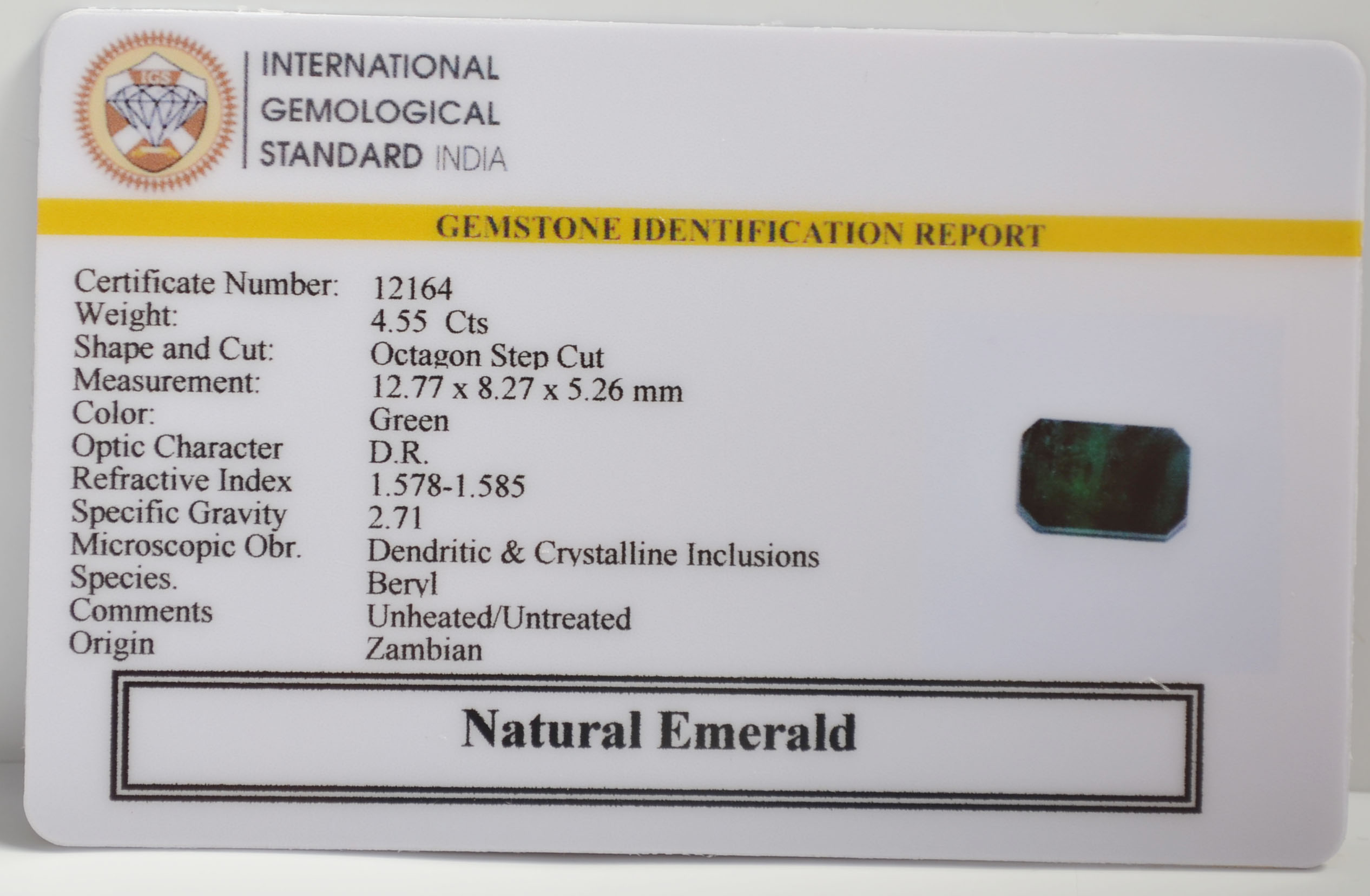 EMR22883 2 EMERALD 4.55 Ct.