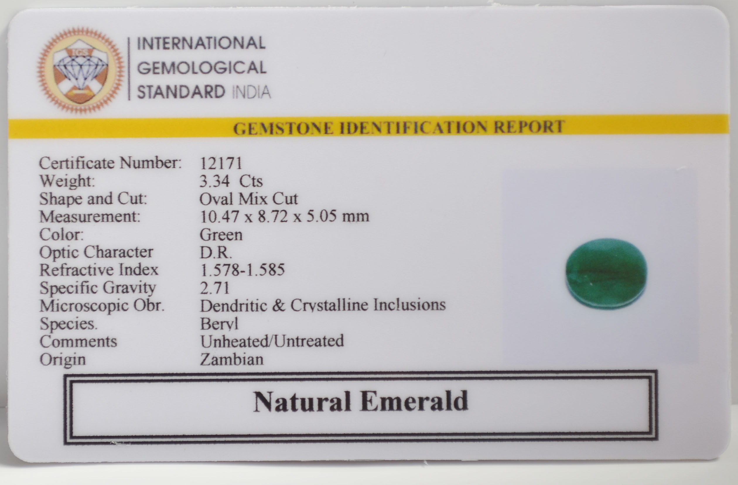 EMR22887 2 EMERALD 3.34 Ct.