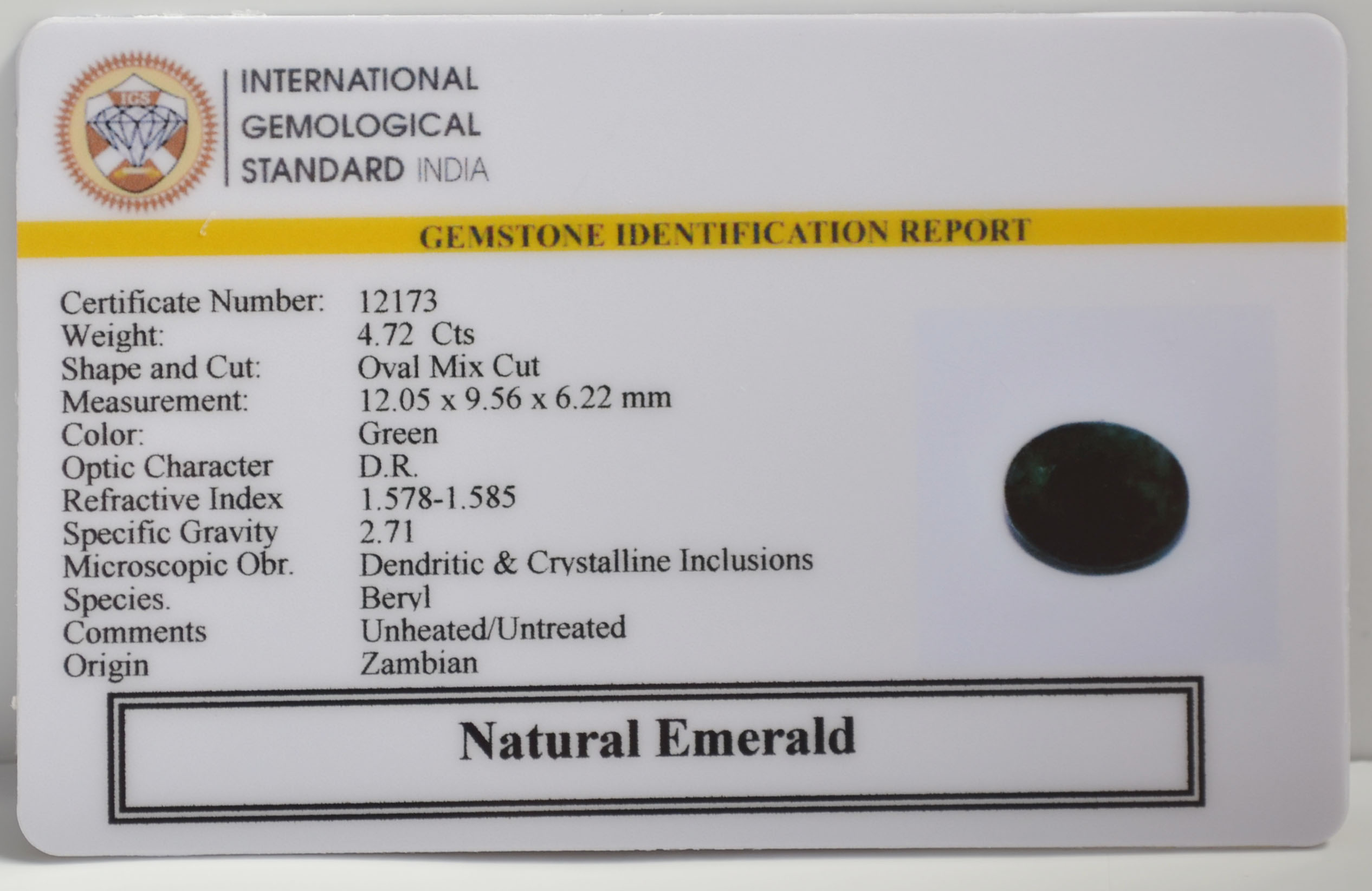 EMR22889 2 EMERALD 4.72 Ct.