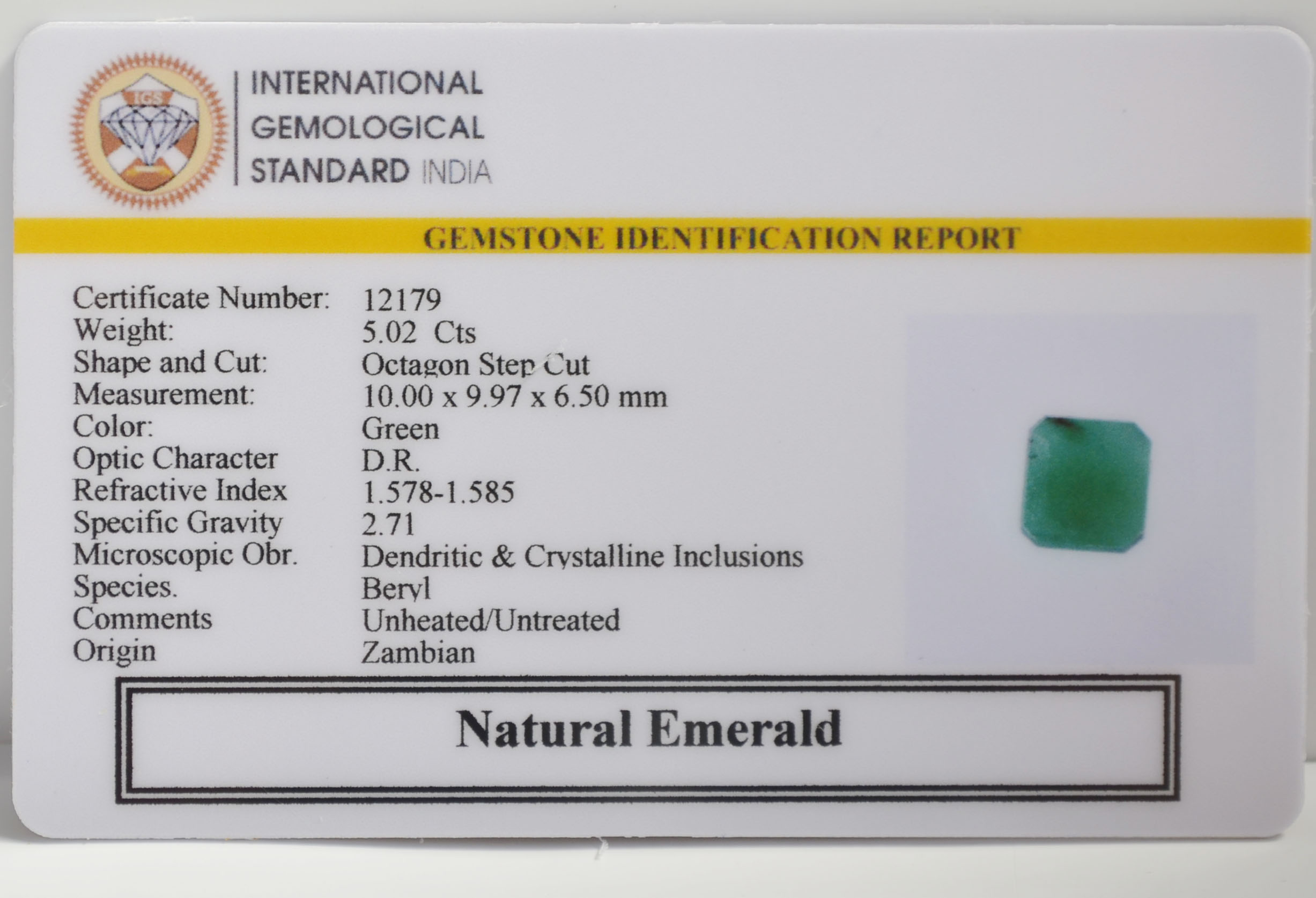 EMR22892 2 EMERALD 5.02 Ct.