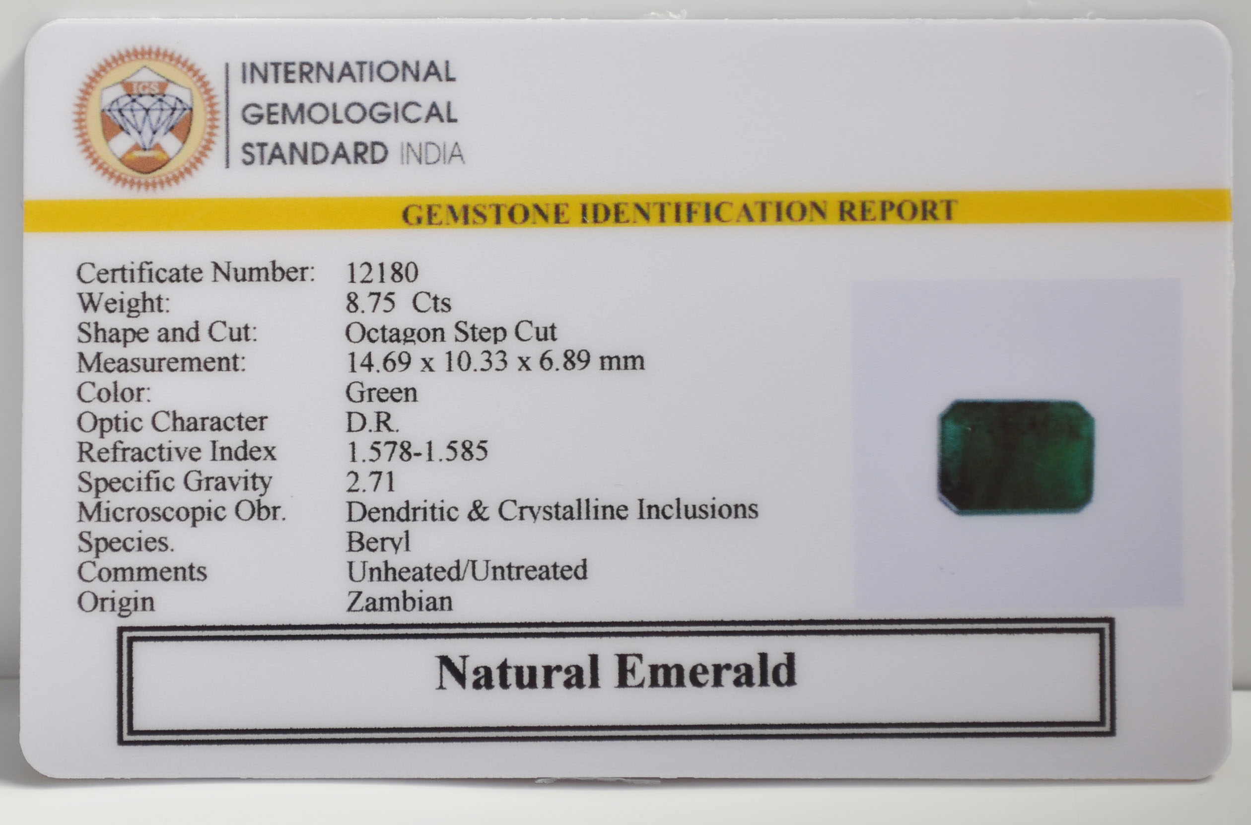 EMR22893 2 EMERALD 8.75 Ct.