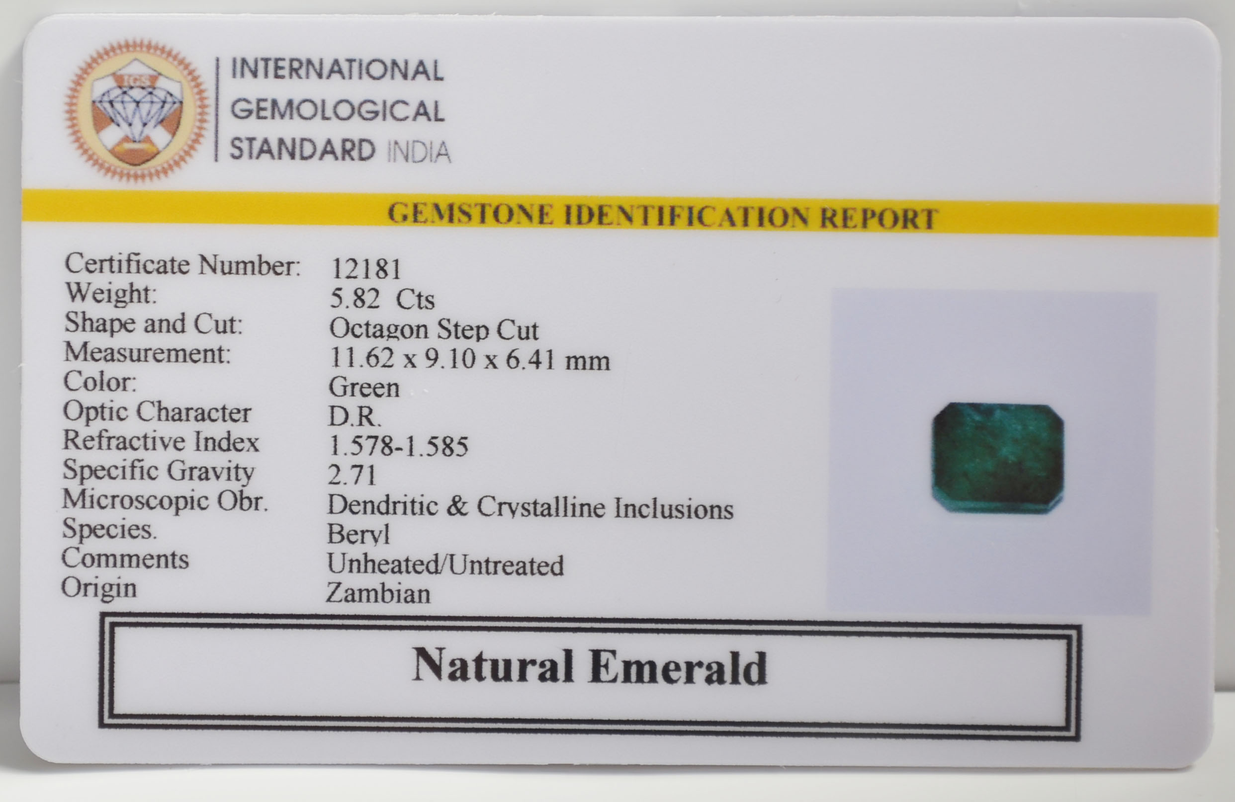 EMR22894 2 EMERALD 5.82 Ct.
