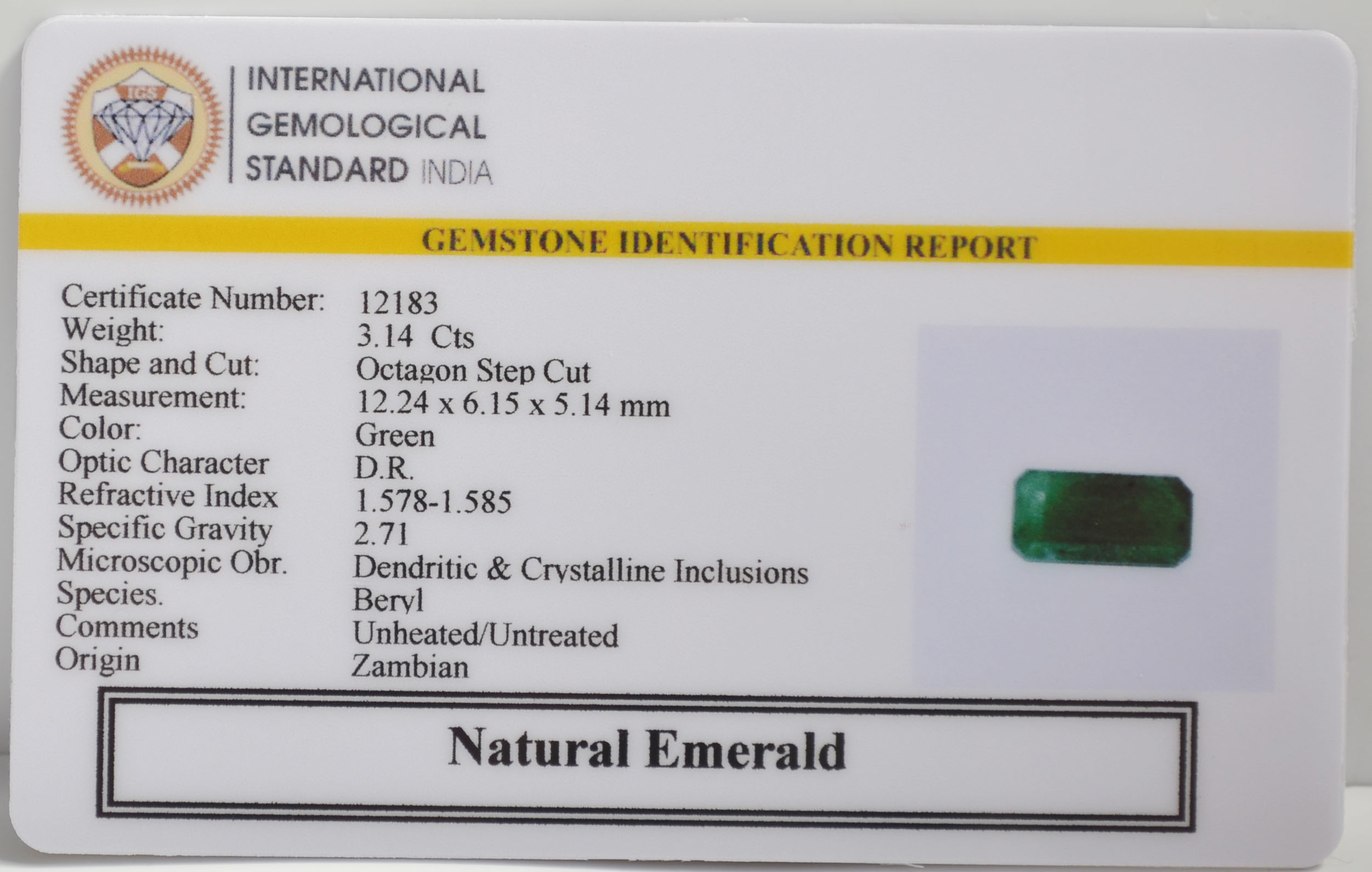 EMR22896 2 EMERALD 3.14 Ct.