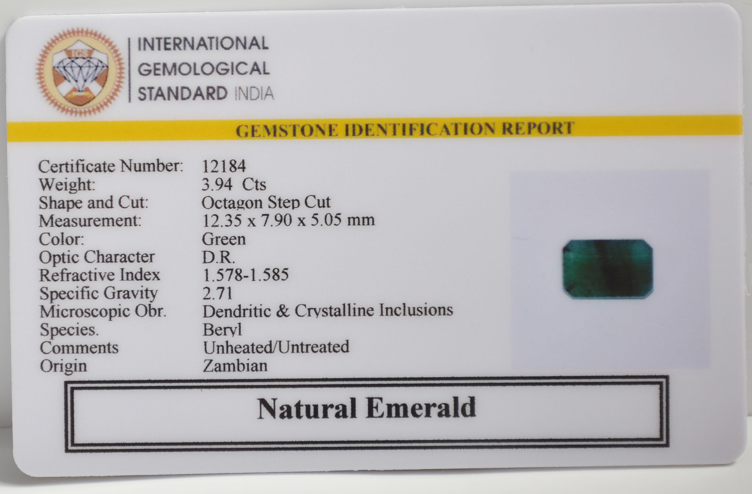 EMR22897 2 EMERALD 3.94 Ct.