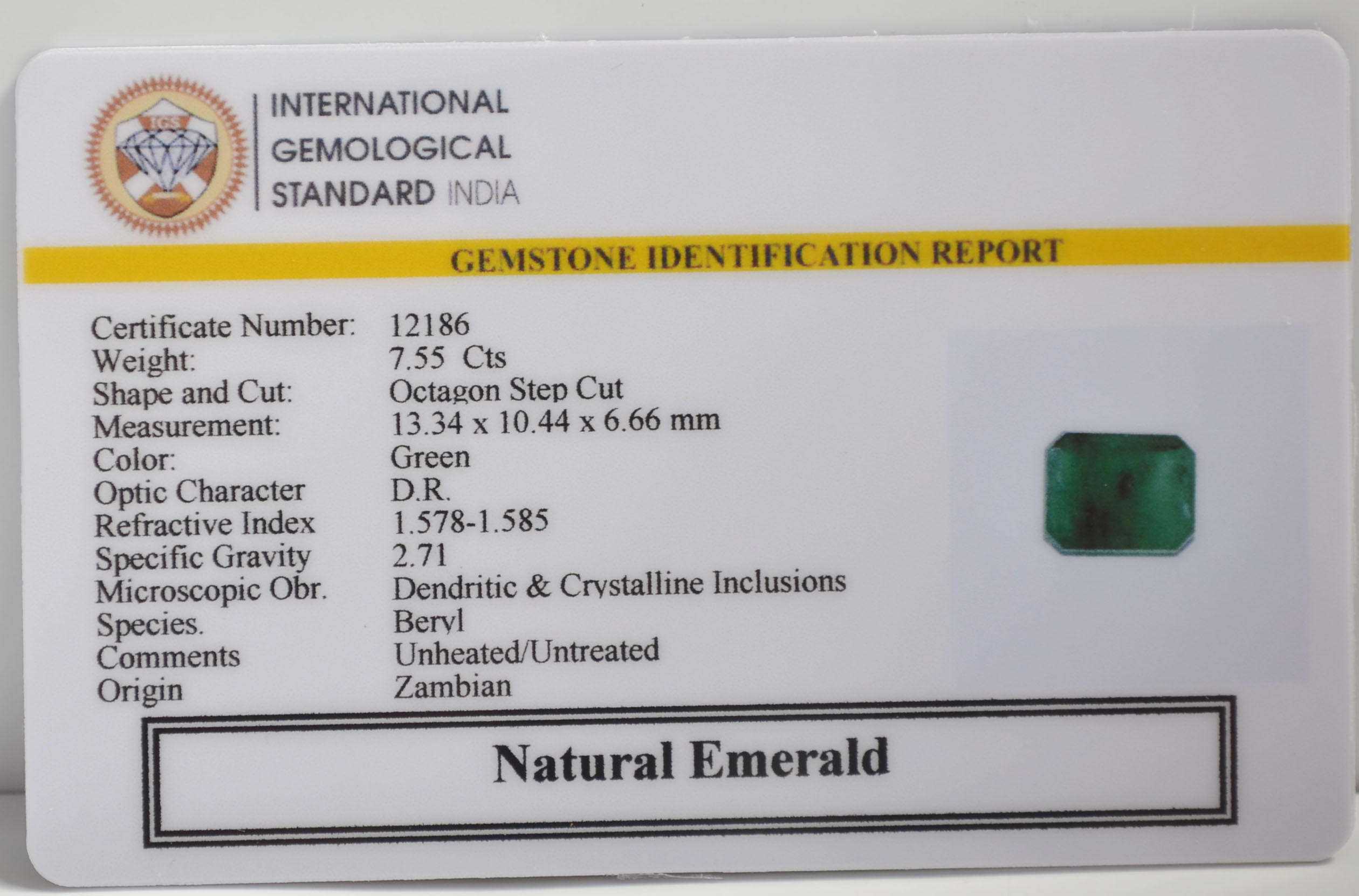 EMR22899 2 EMERALD 7.55 Ct.