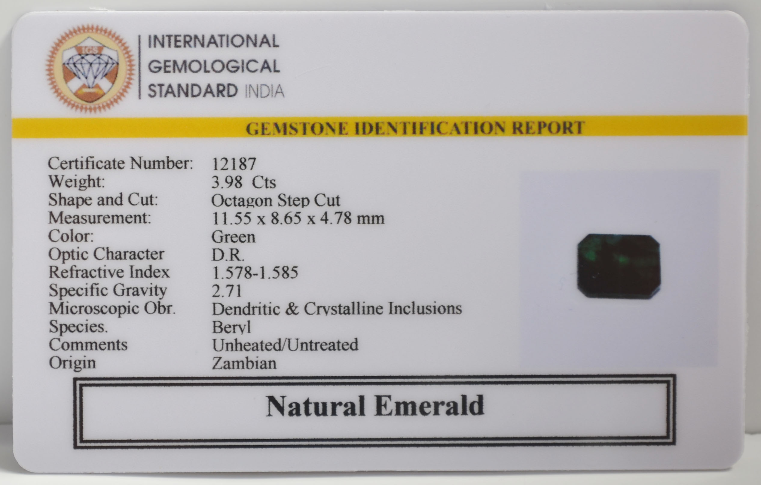 EMR22900 2 EMERALD 3.98 Ct.